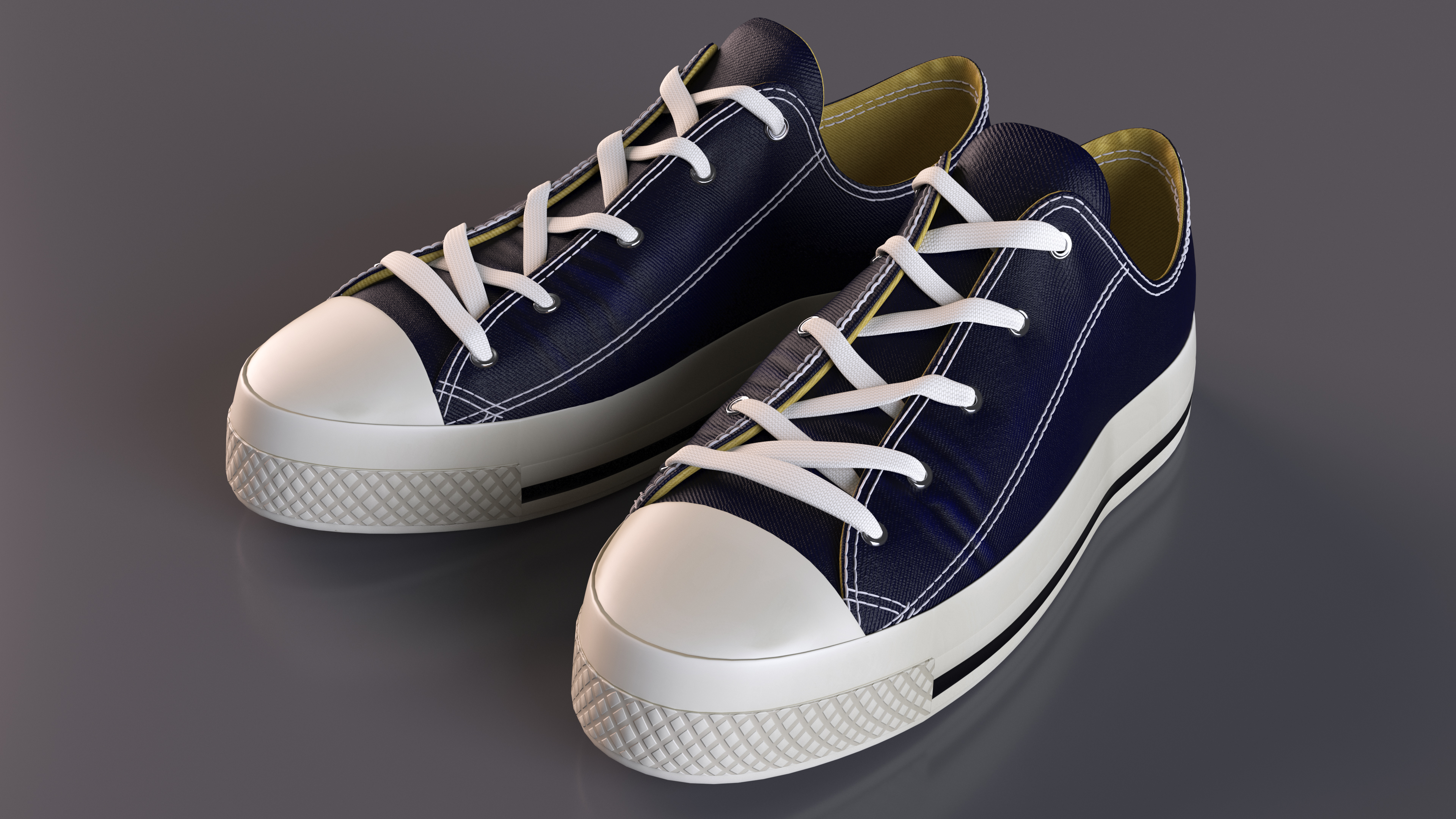3D Mens Canvas Sneakers Low Top Lace Up