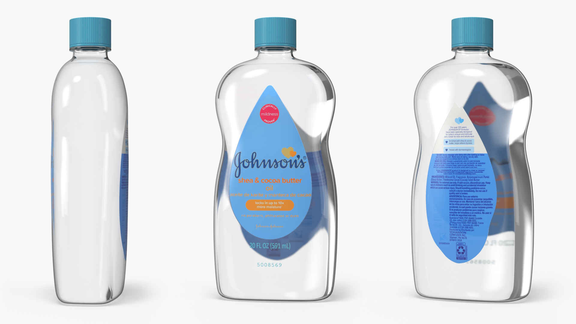 Johnsons Baby Oil Blue 3D