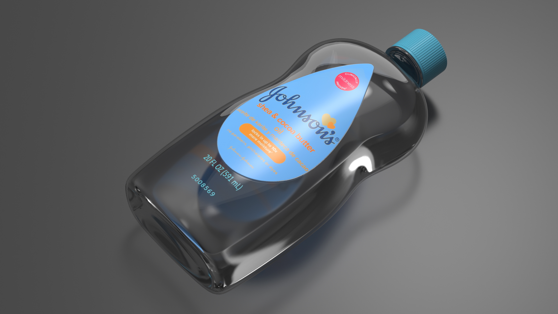 Johnsons Baby Oil Blue 3D