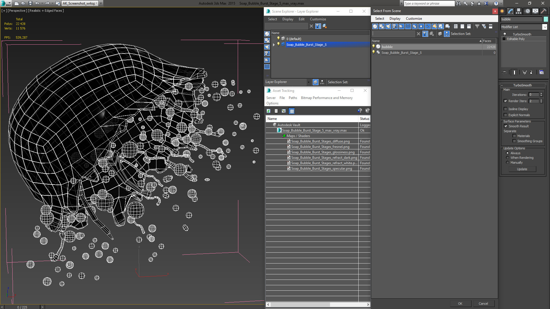 3D model Soap Bubble Burst Stage 5