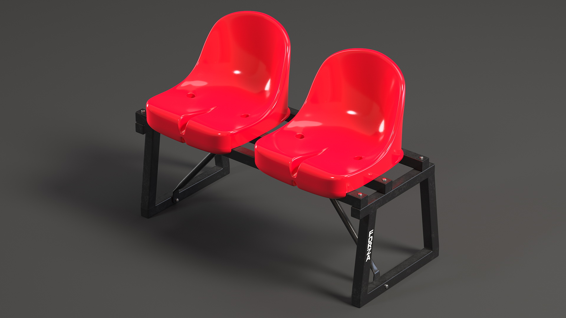 Soccer Bench with Plastic Seats Forza 3D