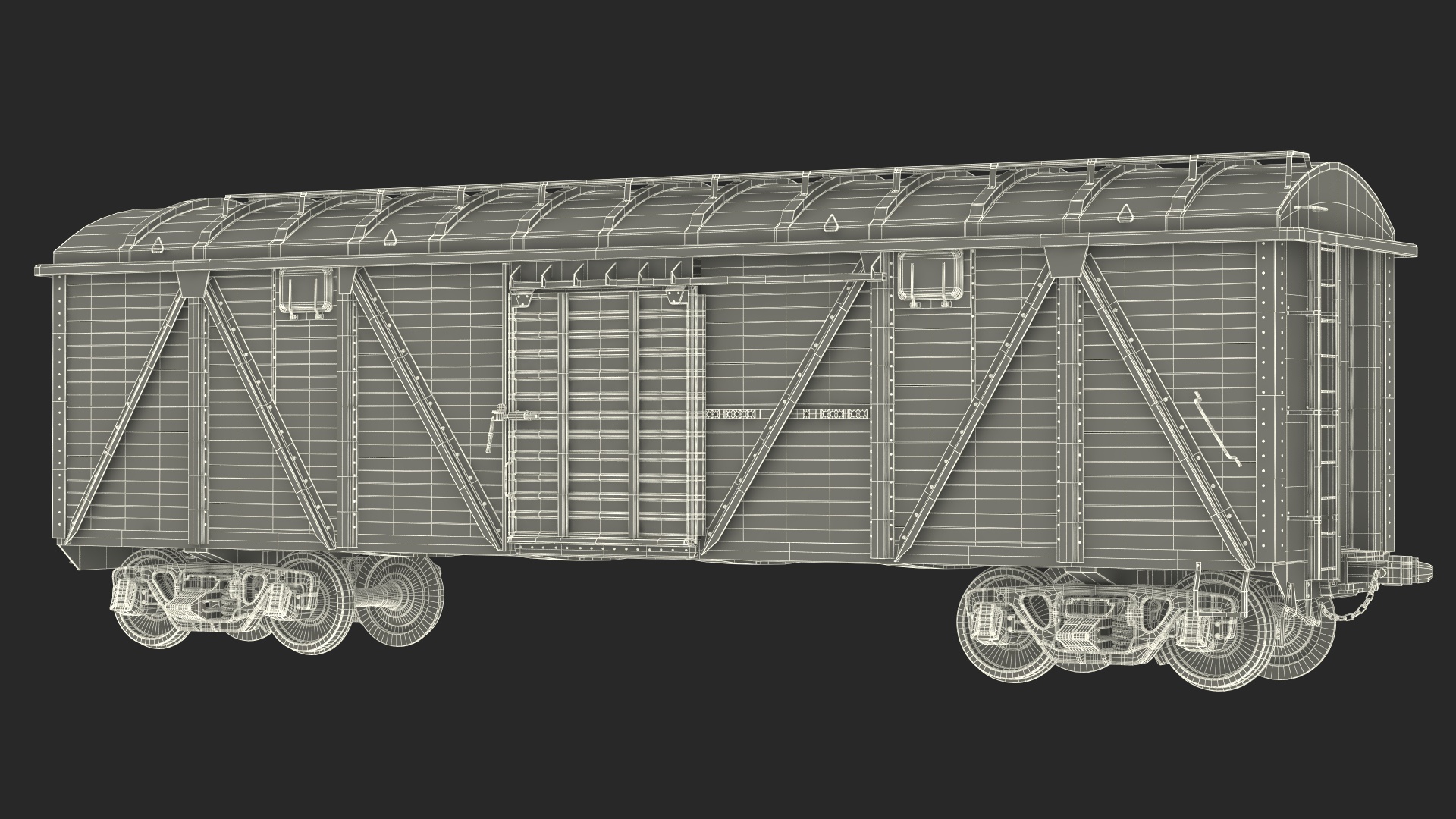 3D model Worn Cargo Wagon Red