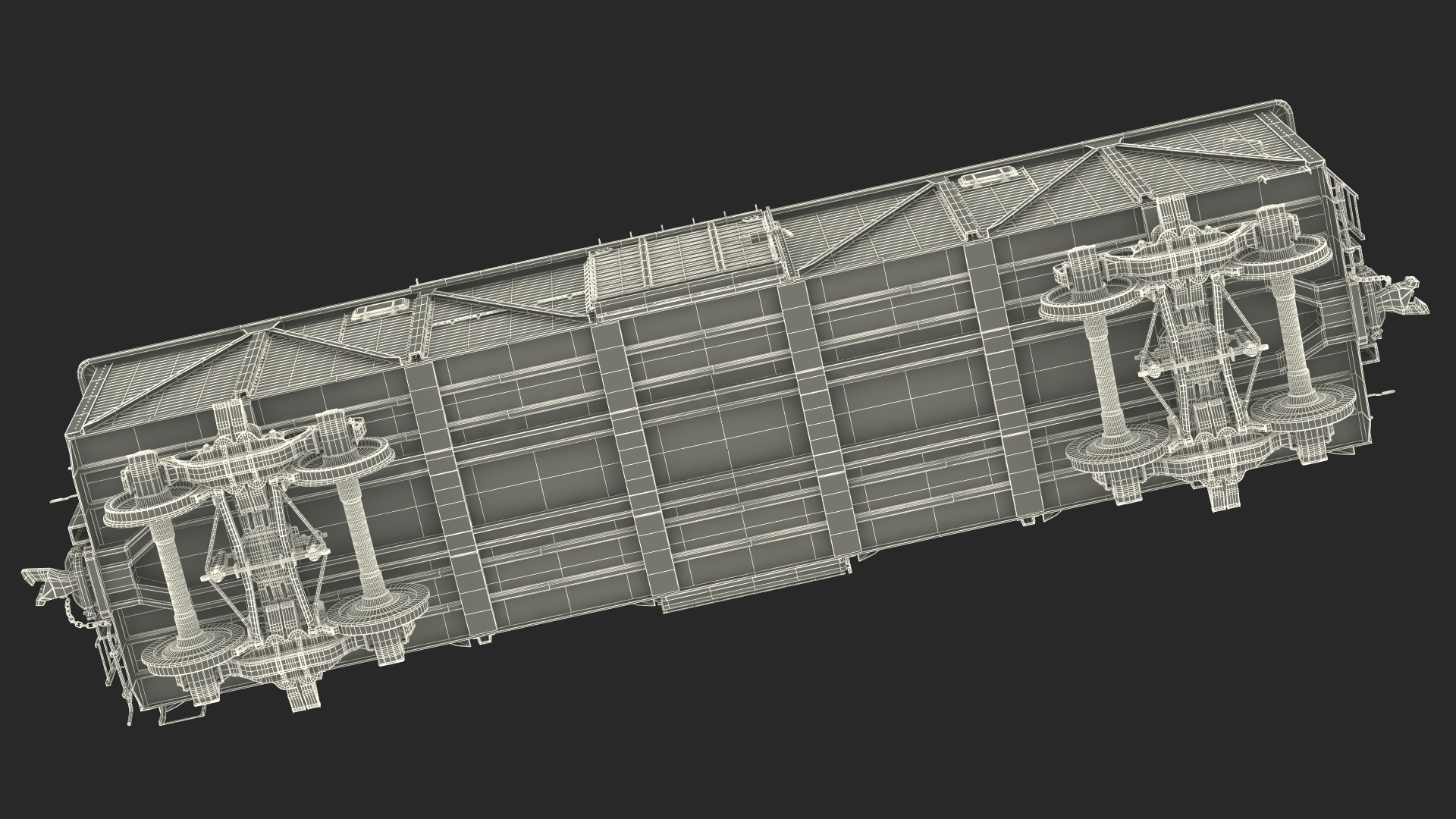 3D model Worn Cargo Wagon Red