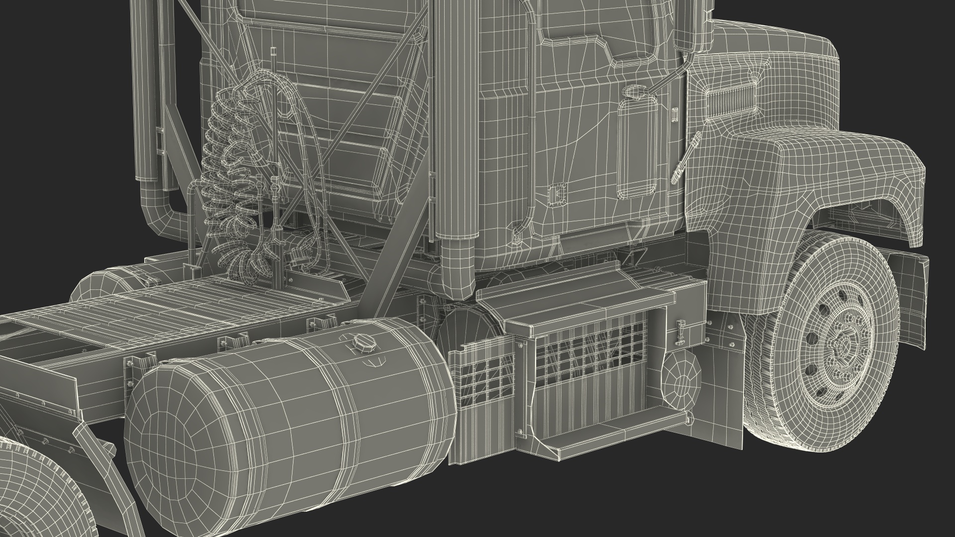 Commercial Truck Black Rigged 3D model
