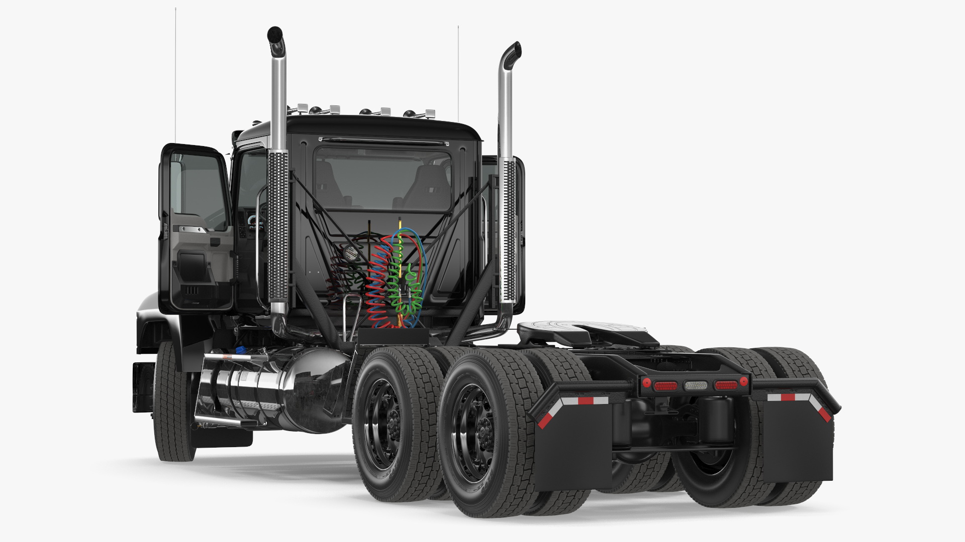 Commercial Truck Black Rigged 3D model