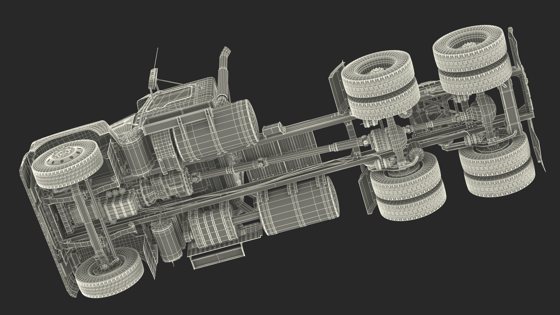 Commercial Truck Black Rigged 3D model