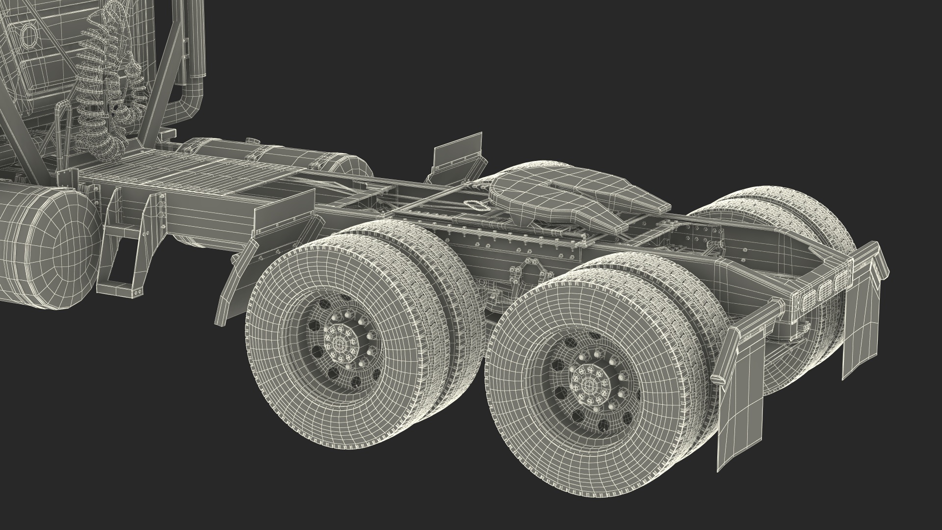 Commercial Truck Black Rigged 3D model