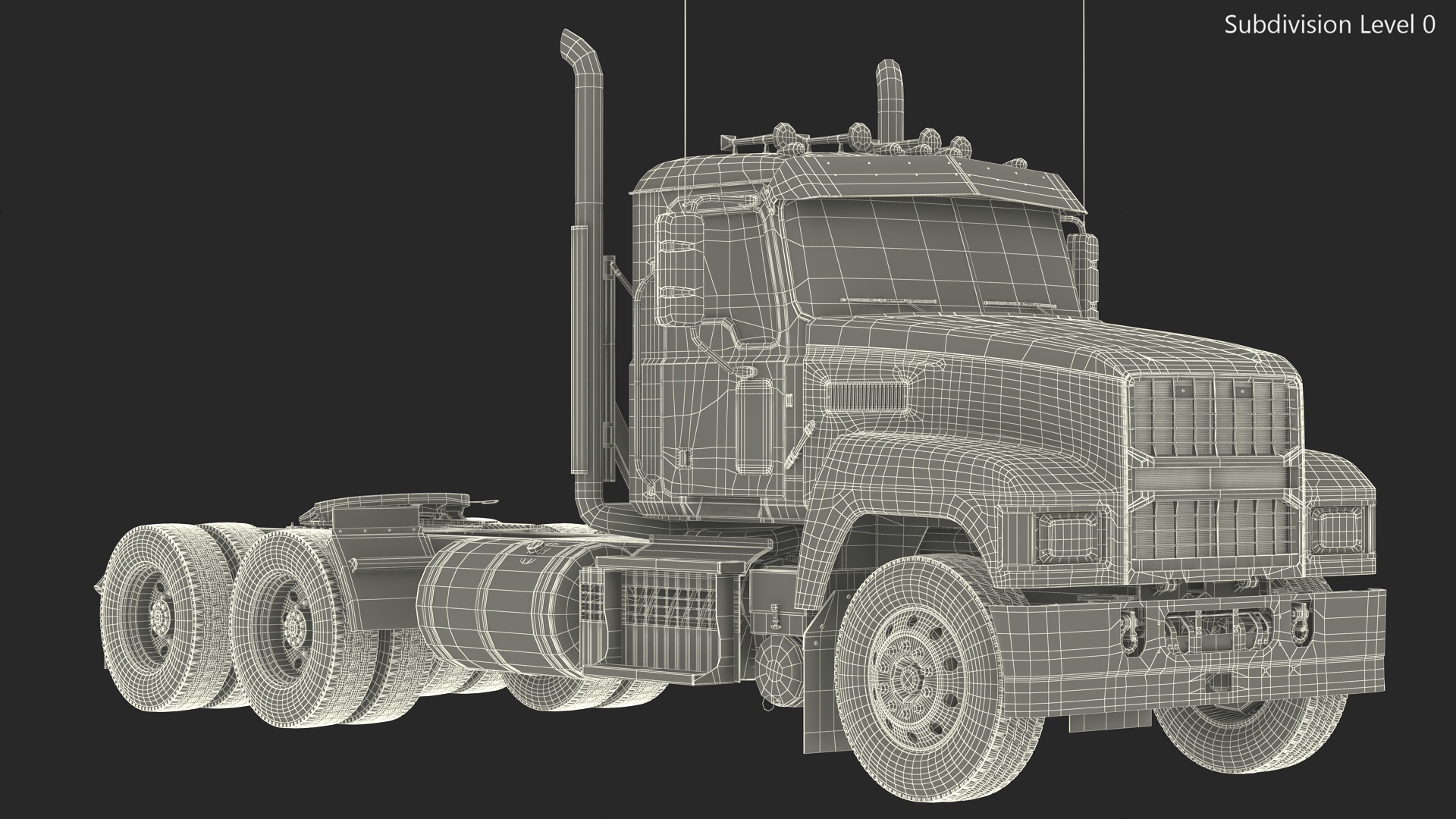 Commercial Truck Black Rigged 3D model