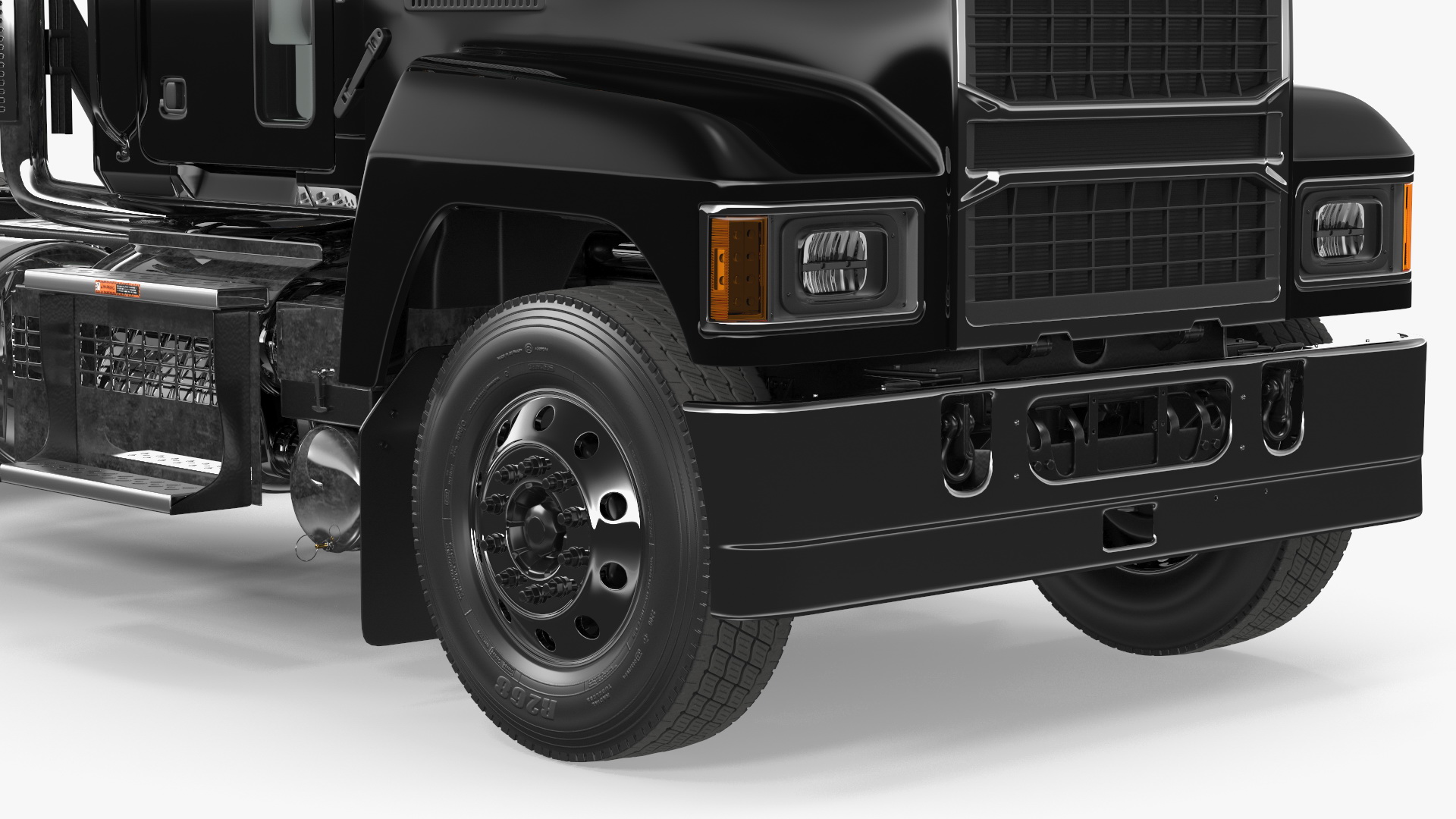 Commercial Truck Black Rigged 3D model
