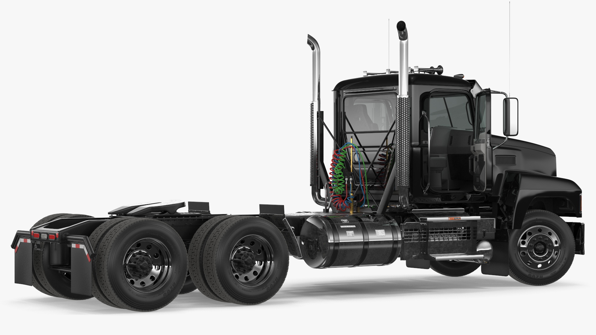 Commercial Truck Black Rigged 3D model