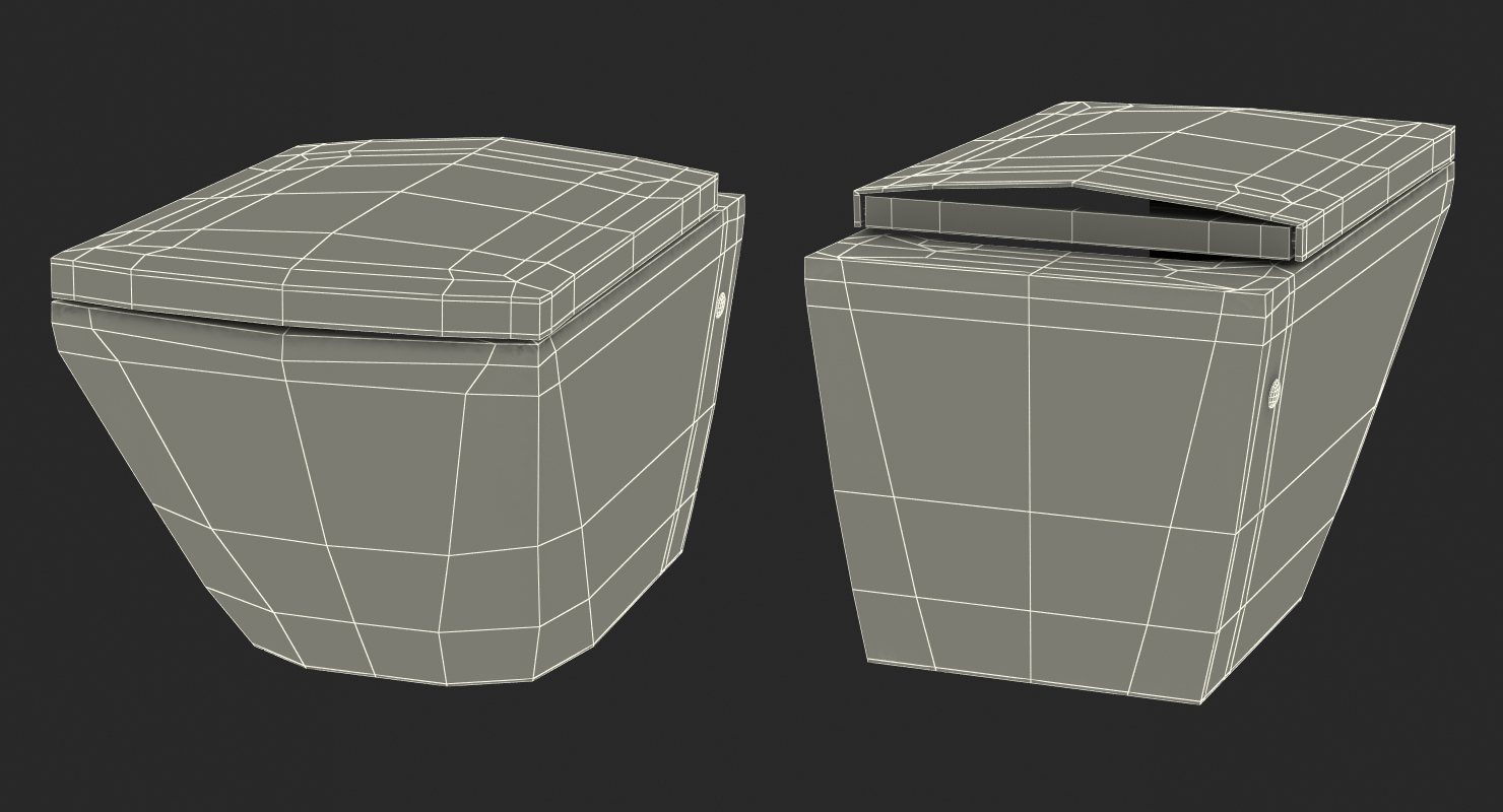 3D model Back To Wall Toilet White