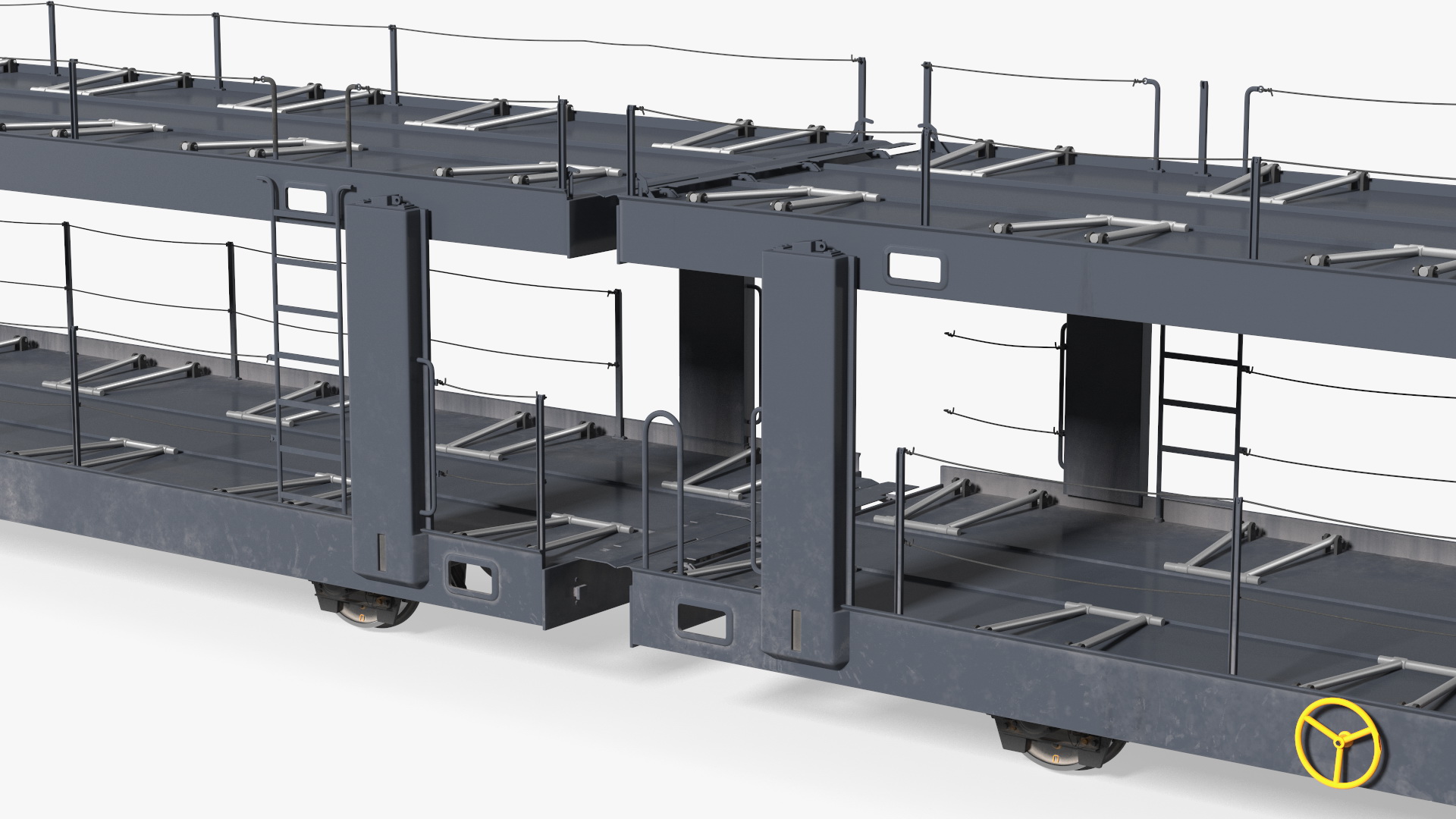 3D Diesel Electric Locomotive with Autorack Car Transporter