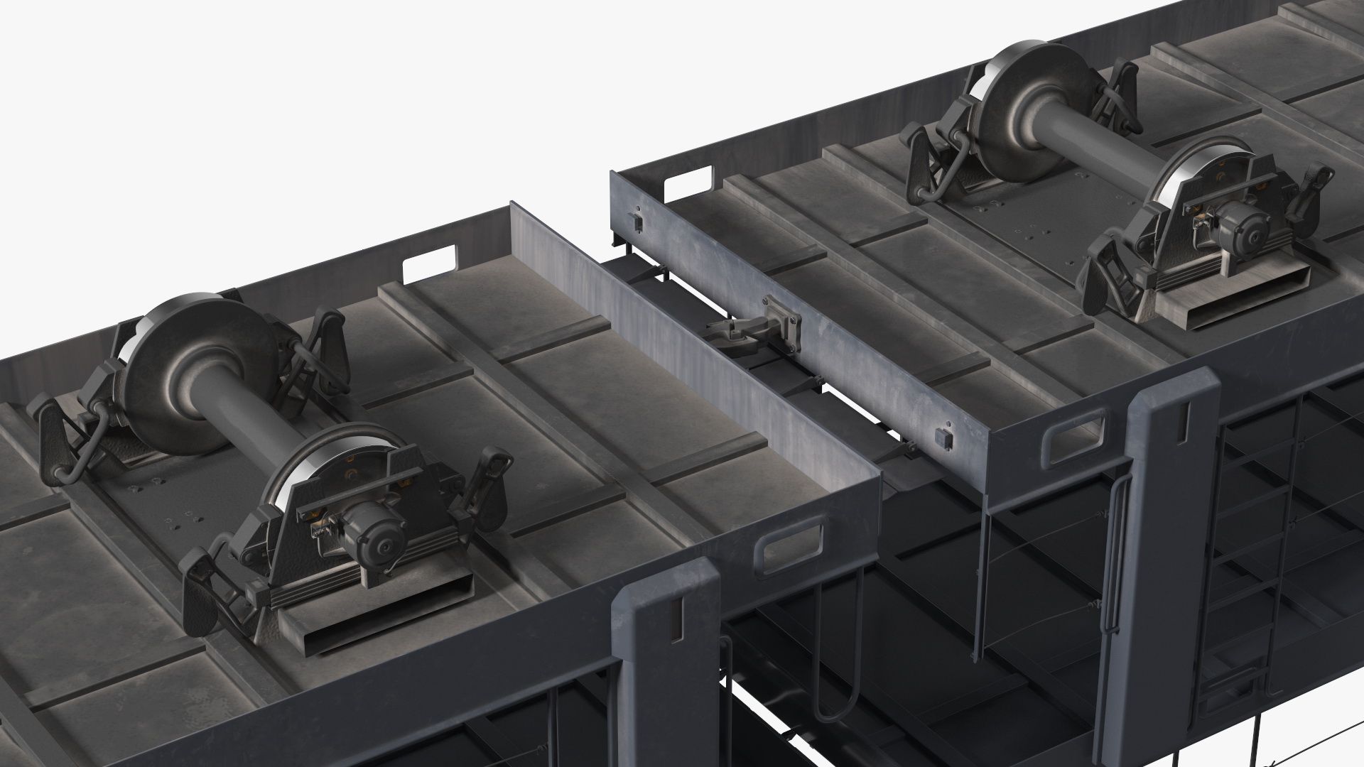 3D Diesel Electric Locomotive with Autorack Car Transporter