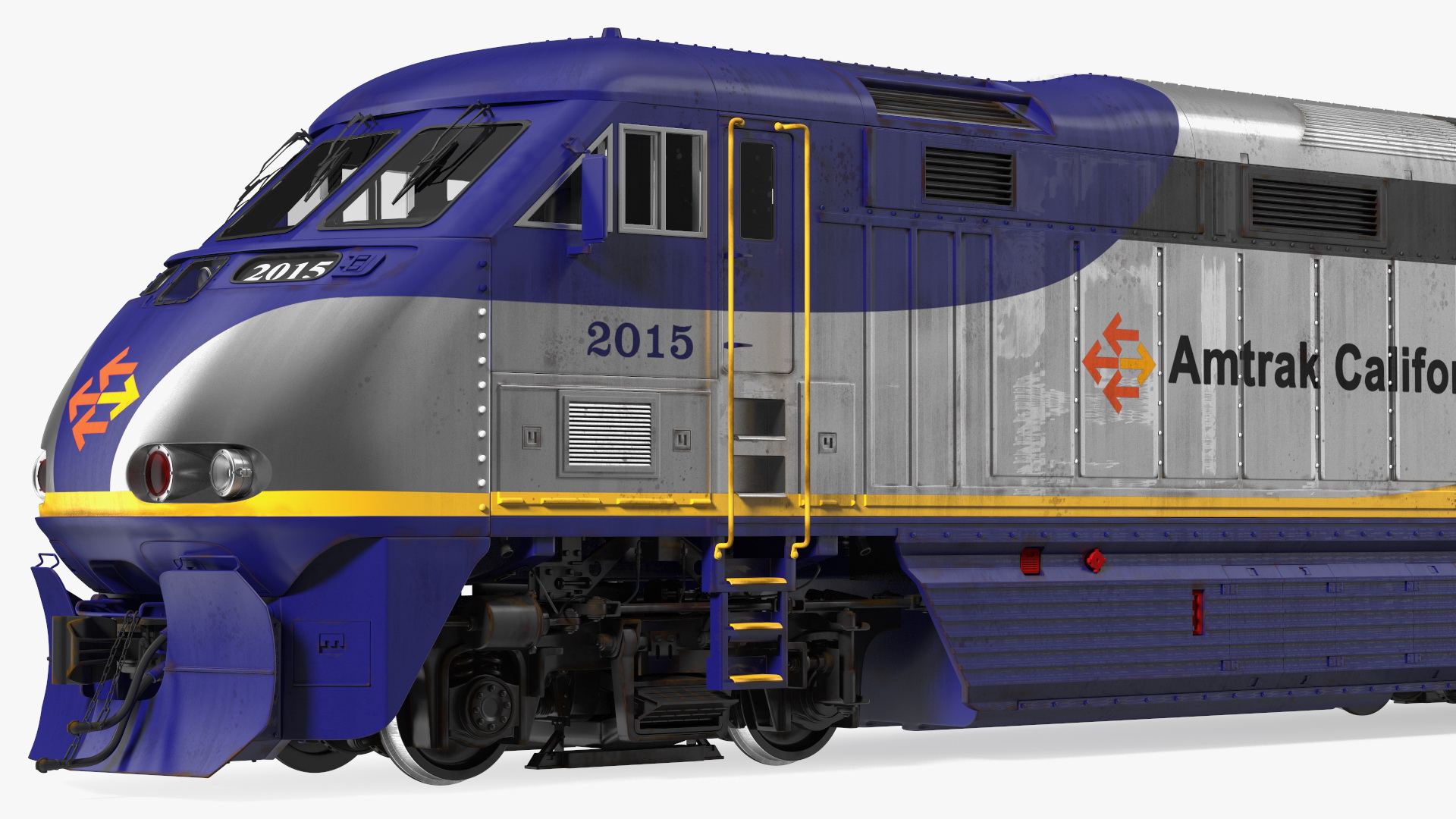 3D Diesel Electric Locomotive with Autorack Car Transporter