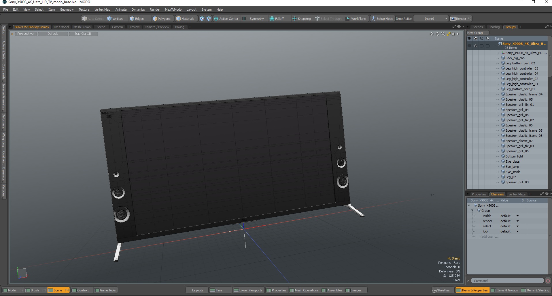 3D model Sony X900B 4K Ultra HD TV