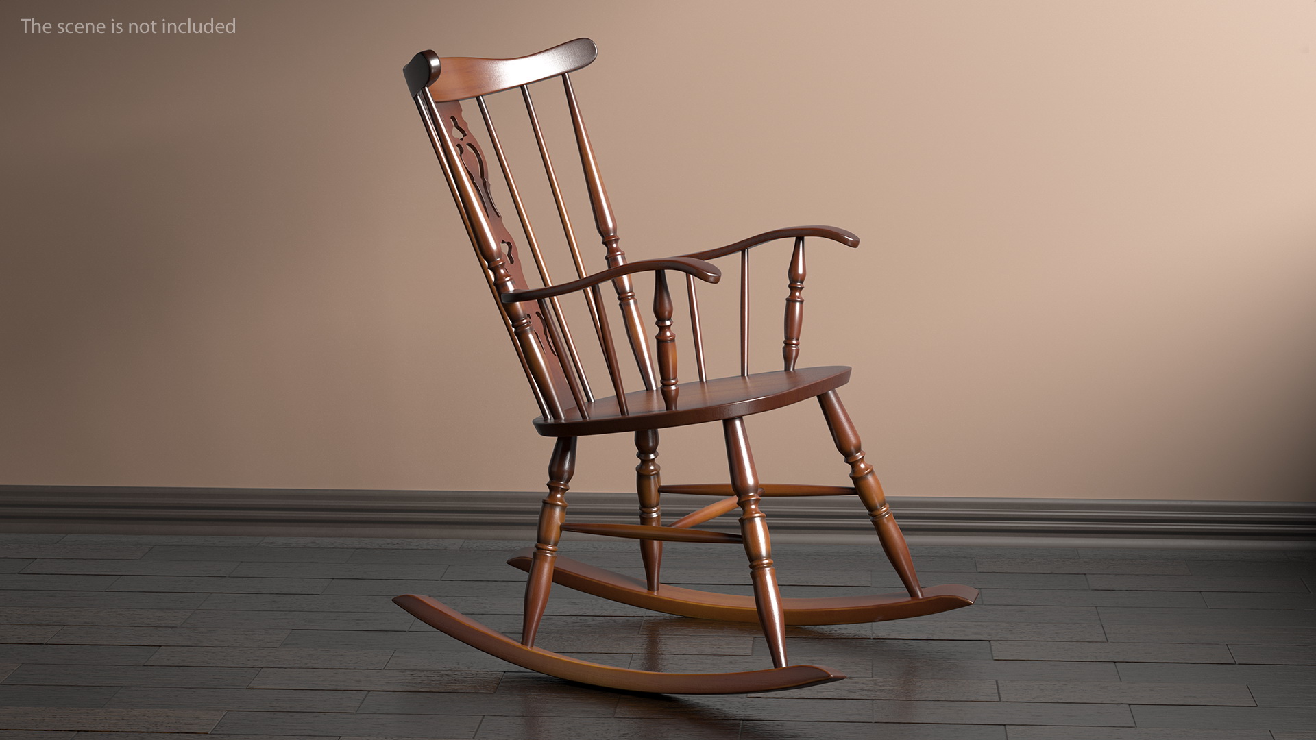 3D Vintage Wooden Rocking Chair model