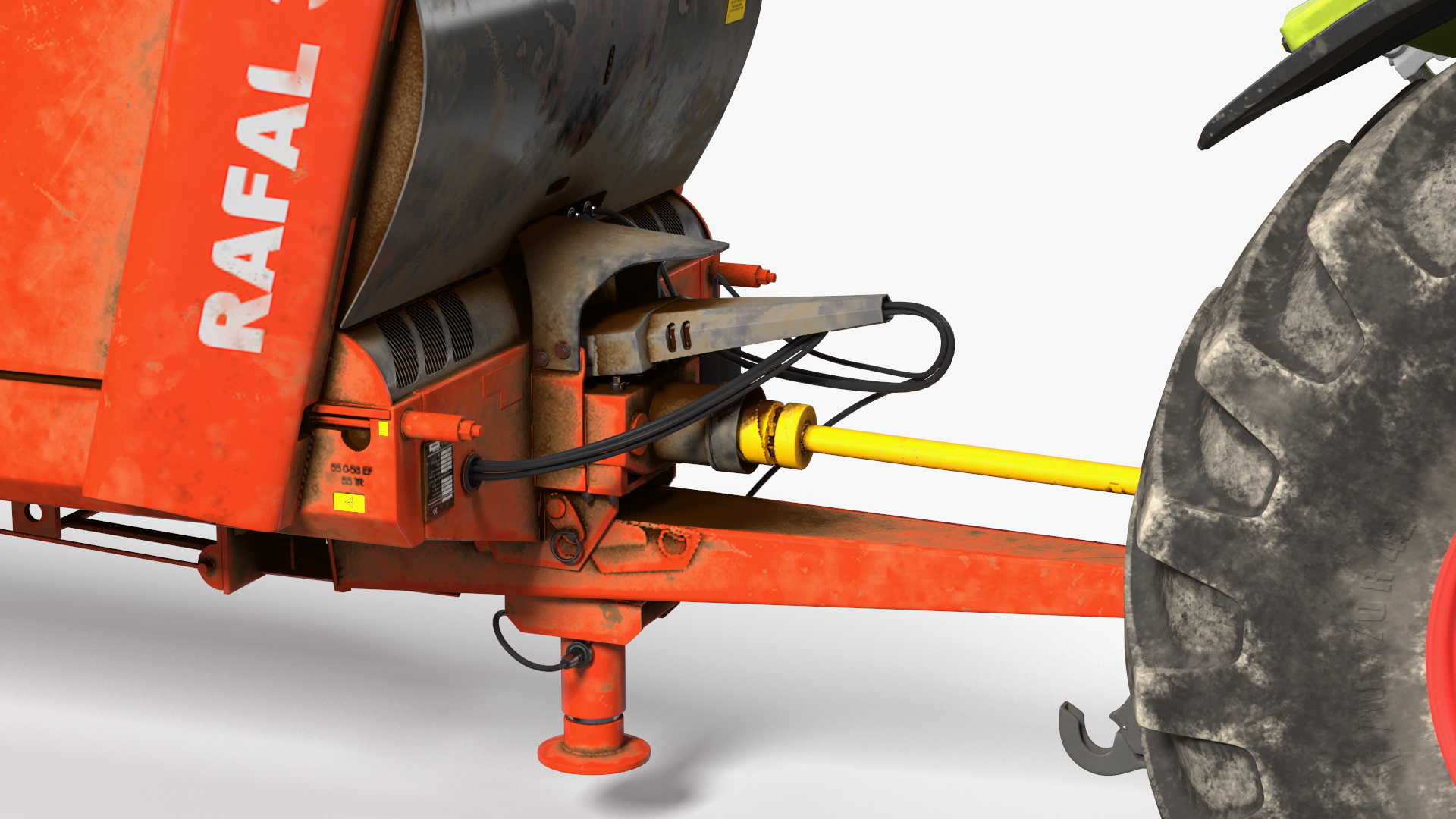 3D Tractor Claas Axion 800 with Sodimac Rafal 3300 Spreader Rigged model