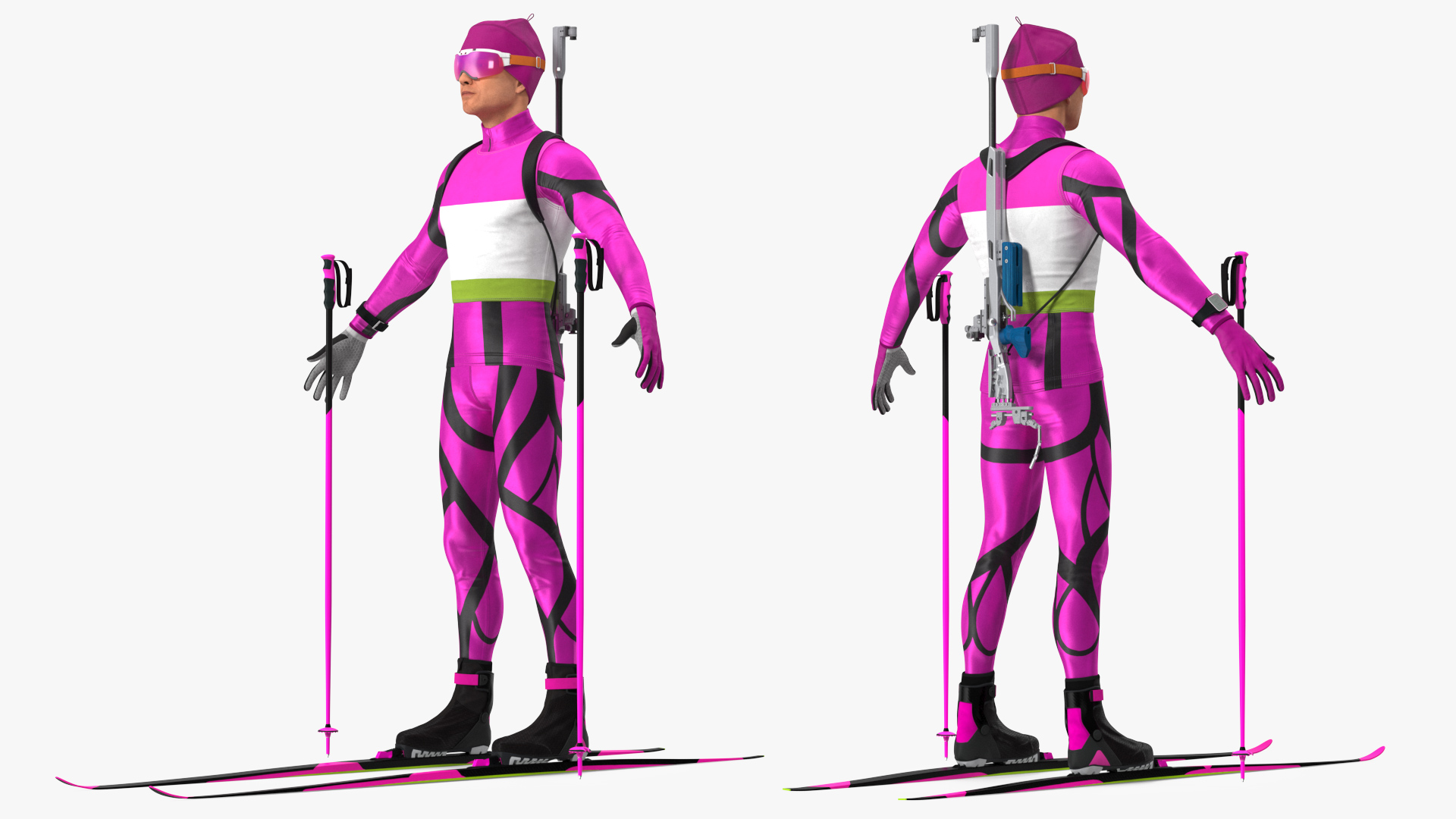 3D Biathlon Athlete Male T Pose model