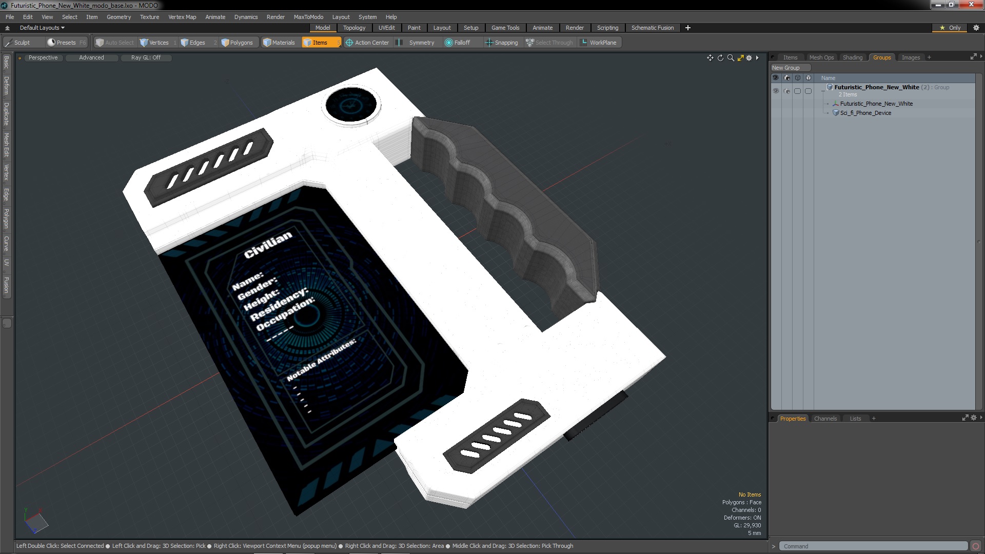 3D Futuristic Phone New White
