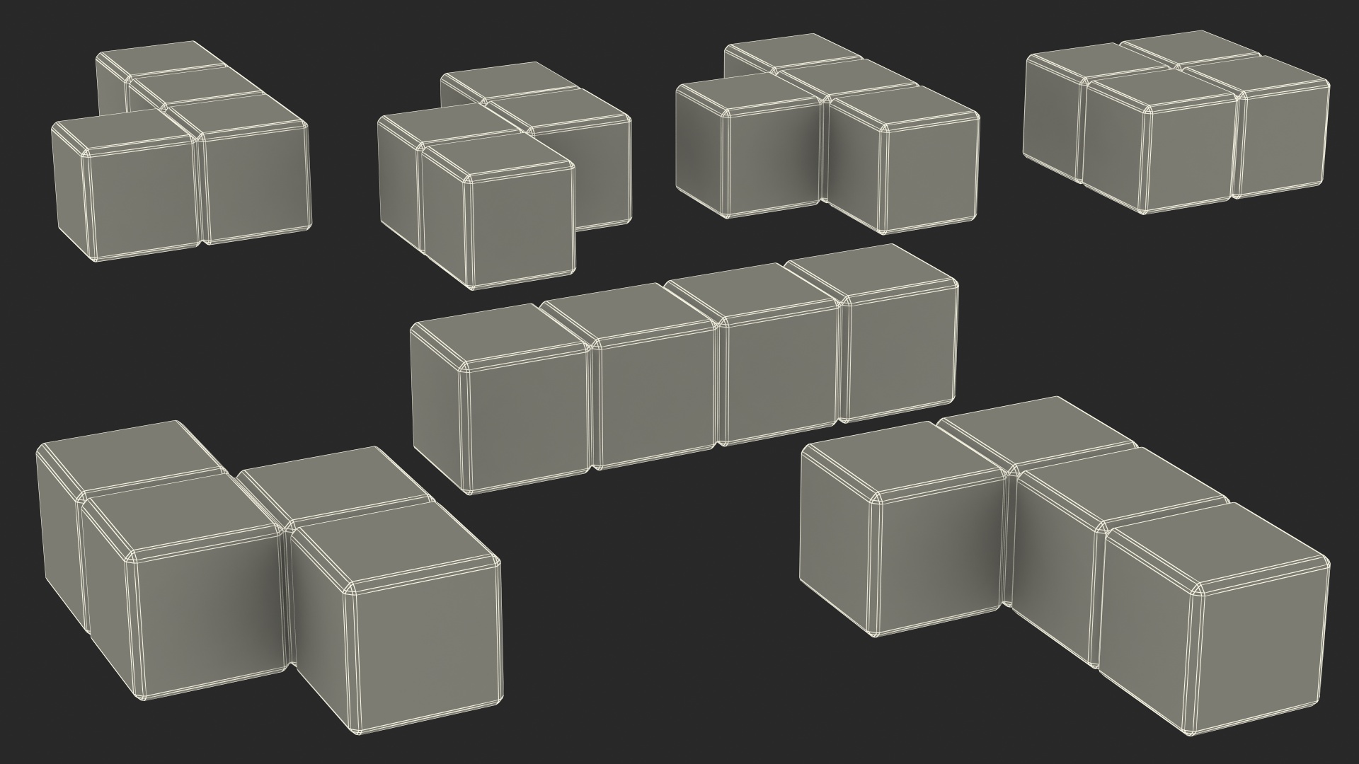 3D Tetris Blocks World Map model
