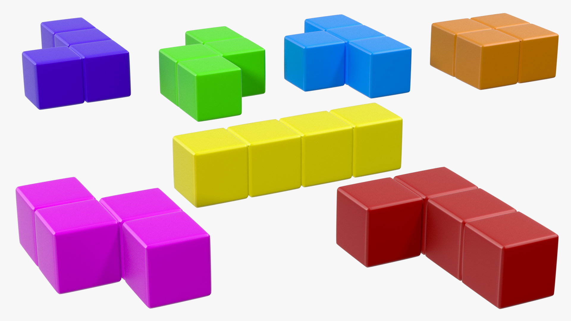 3D Tetris Blocks World Map model