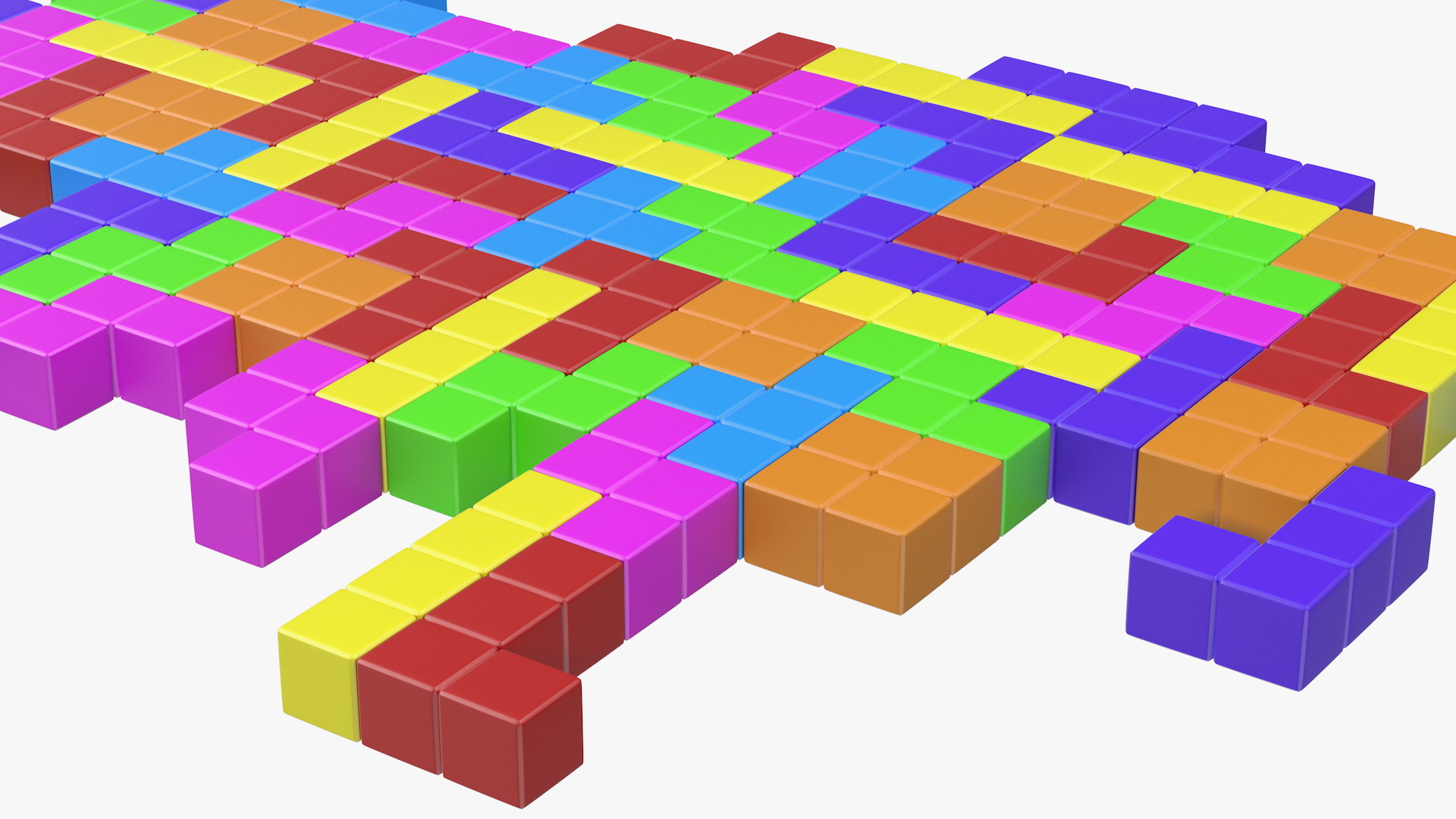 3D Tetris Blocks World Map model