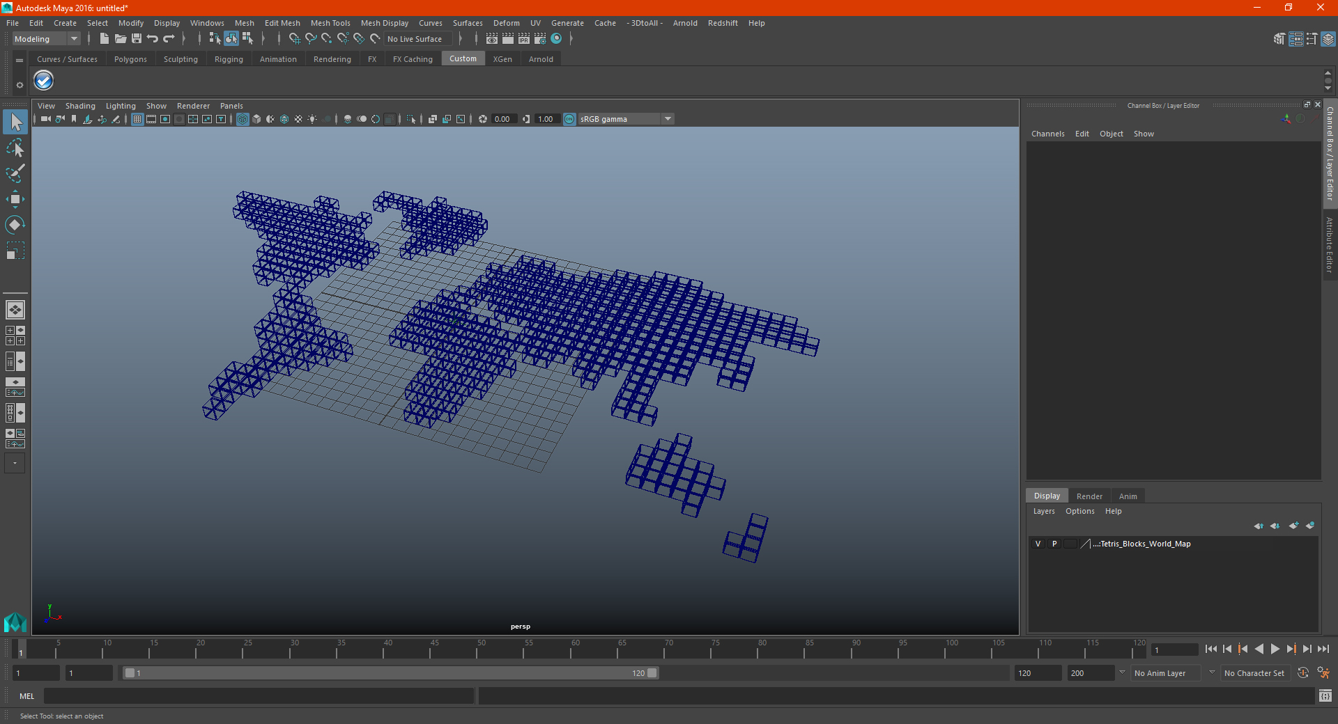 3D Tetris Blocks World Map model