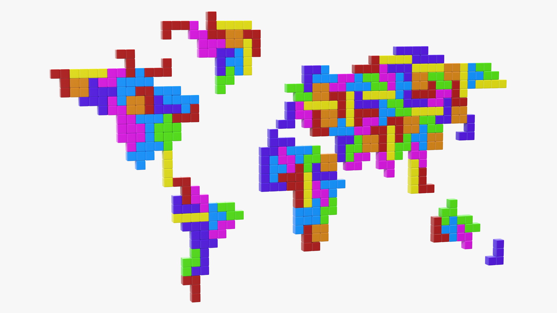 3D Tetris Blocks World Map model