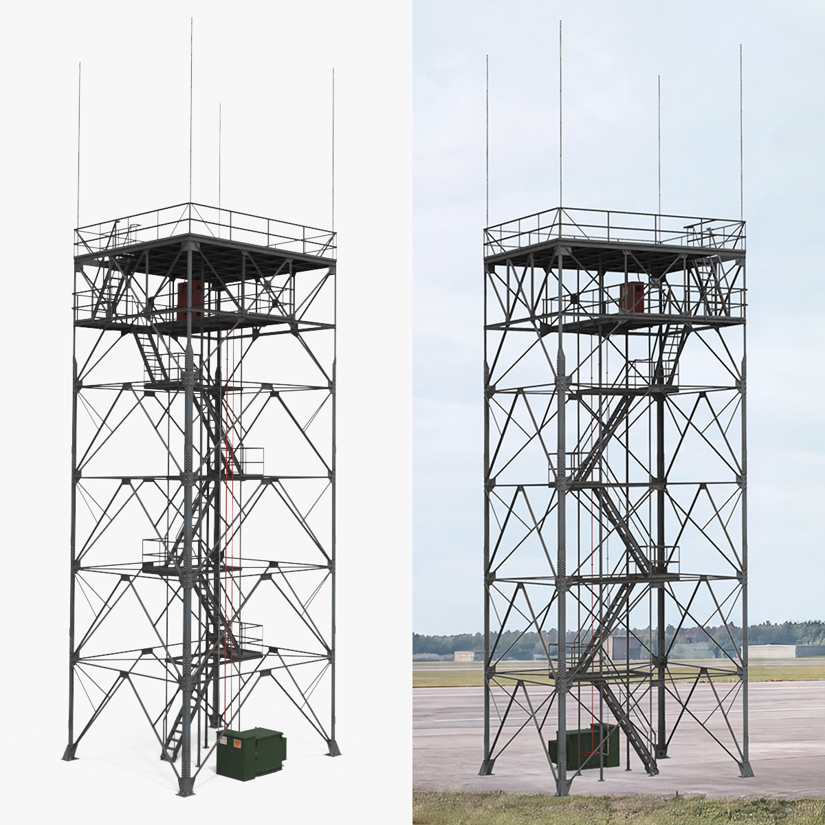 Radar Observation Tower Frame 3D model preview