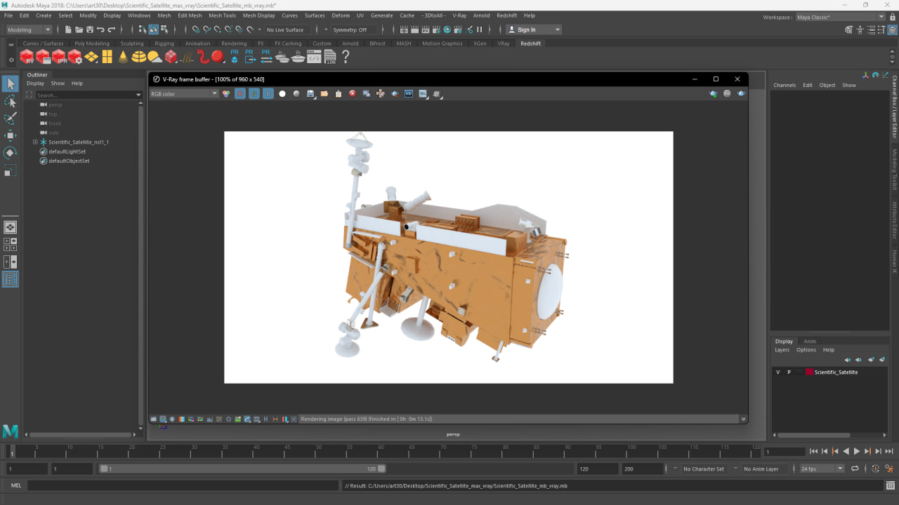 3D model Scientific Satellite