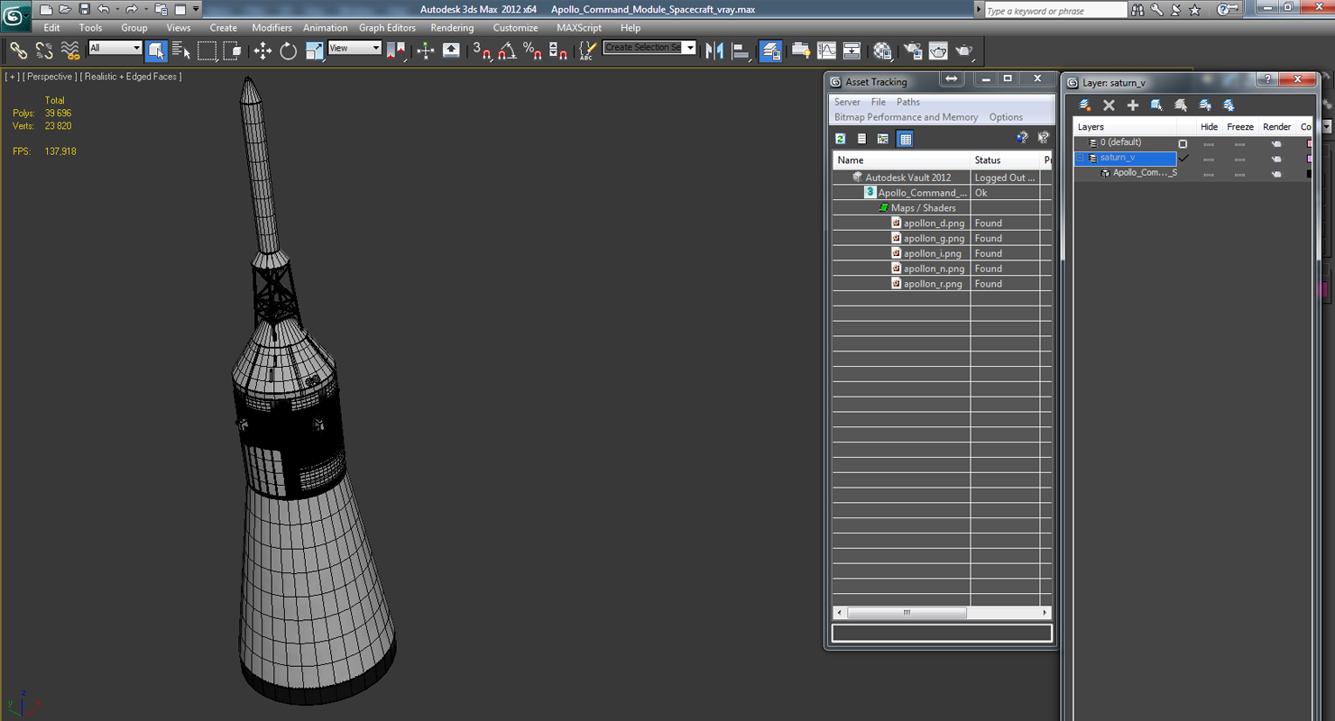 Apollo Command Module Spacecraft 3D