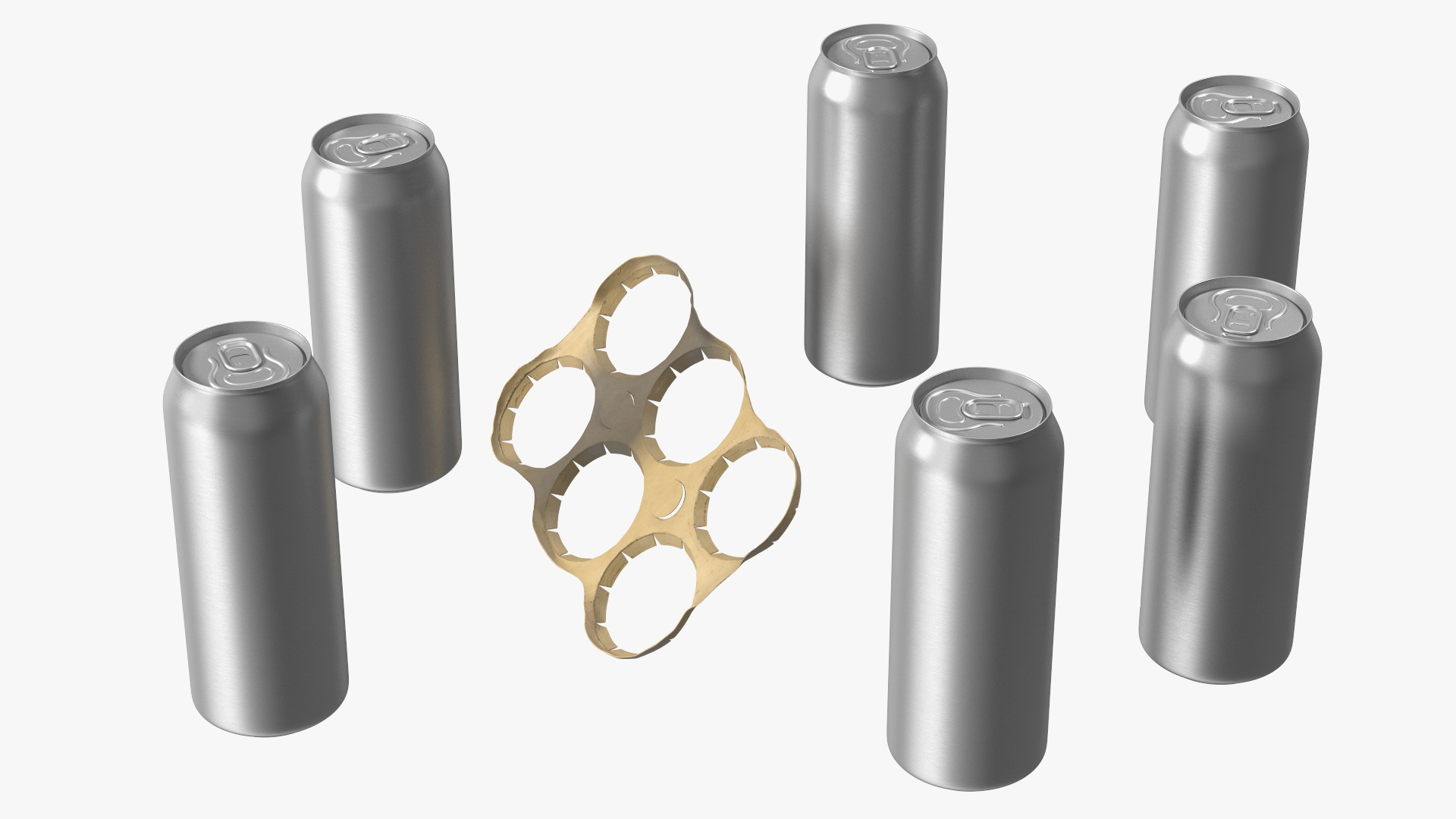 3D Cardboard Large Can Holder 6 Pack model