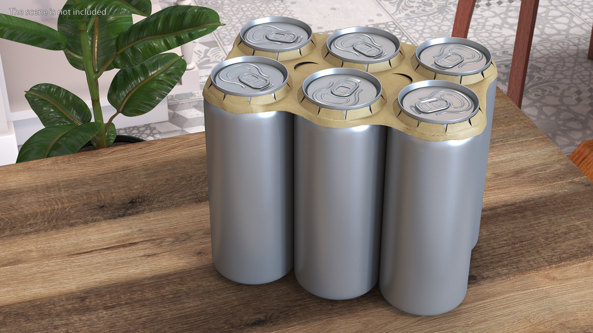 3D Cardboard Large Can Holder 6 Pack model