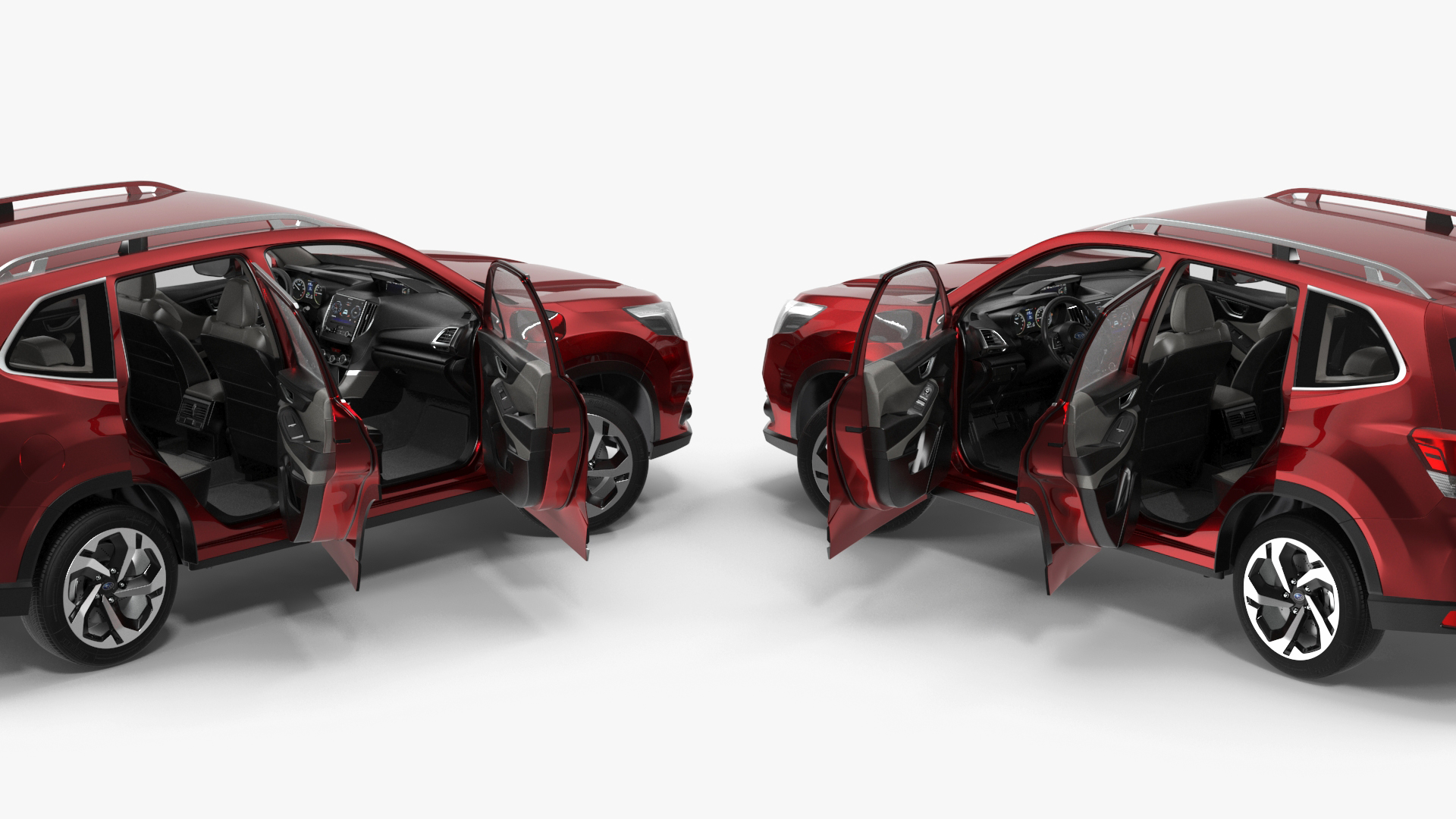 3D model Subaru Forester 2022 Red Rigged for Cinema 4D