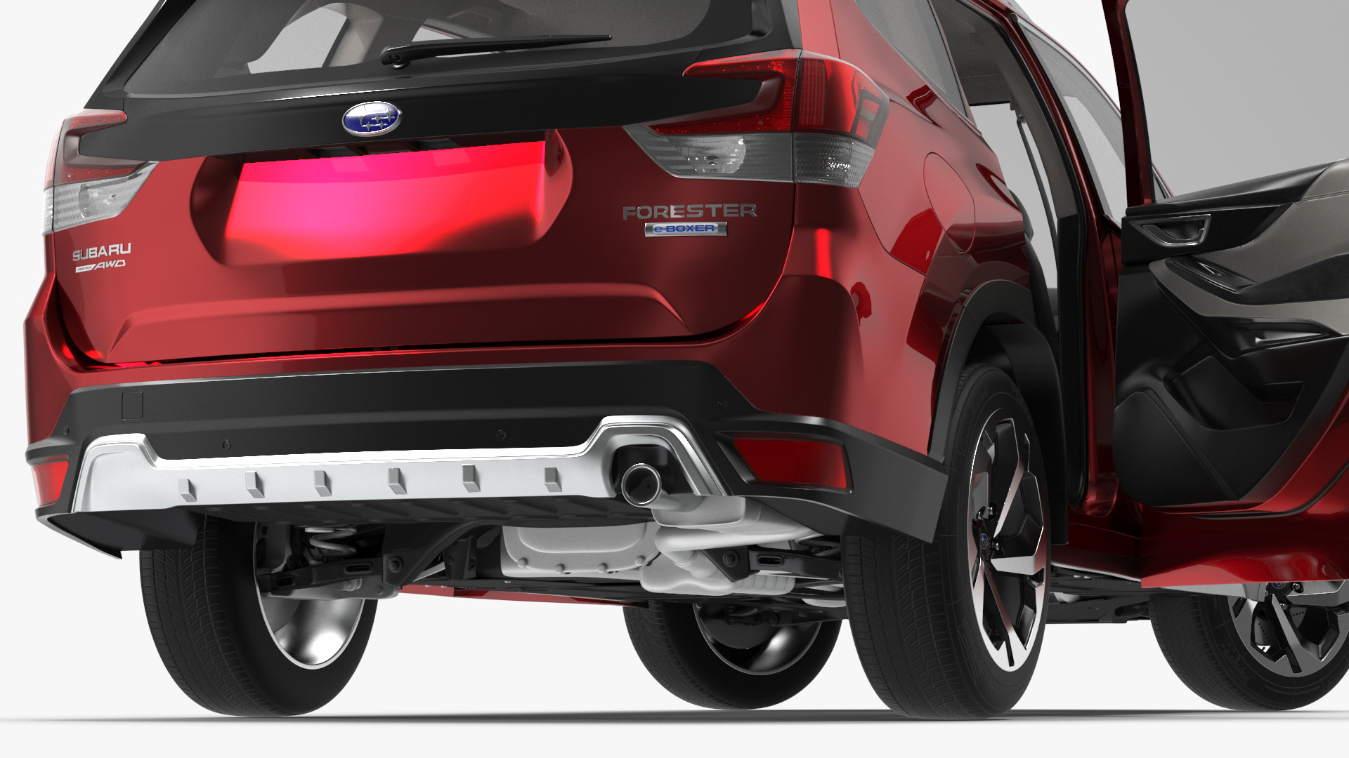 3D model Subaru Forester 2022 Red Rigged for Cinema 4D