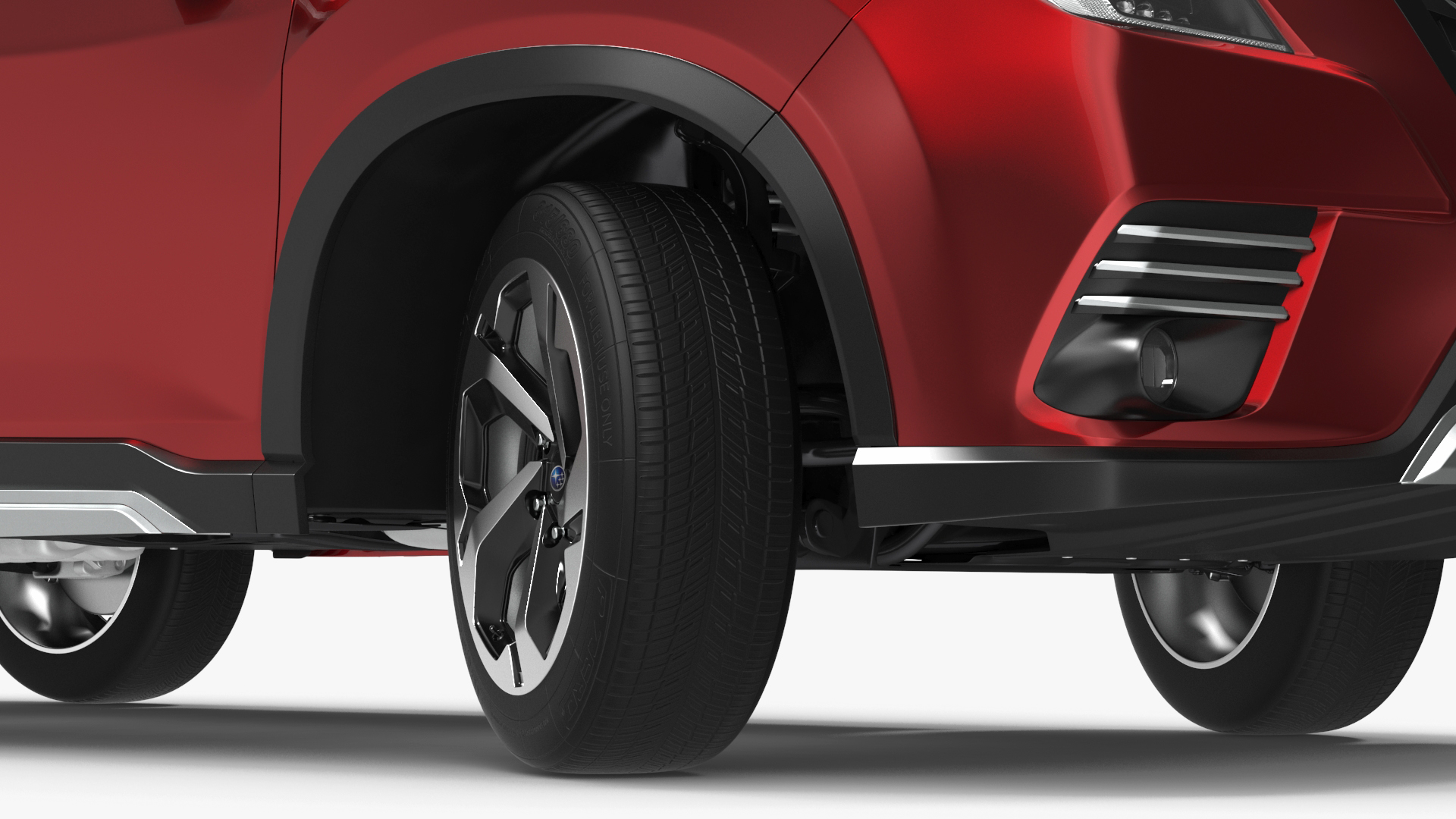 3D model Subaru Forester 2022 Red Rigged for Cinema 4D