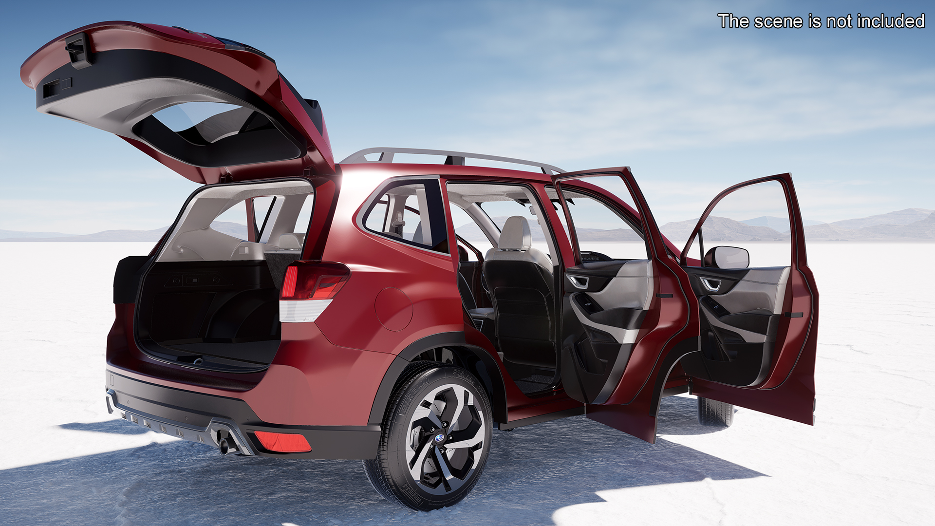 3D model Subaru Forester 2022 Red Rigged for Cinema 4D