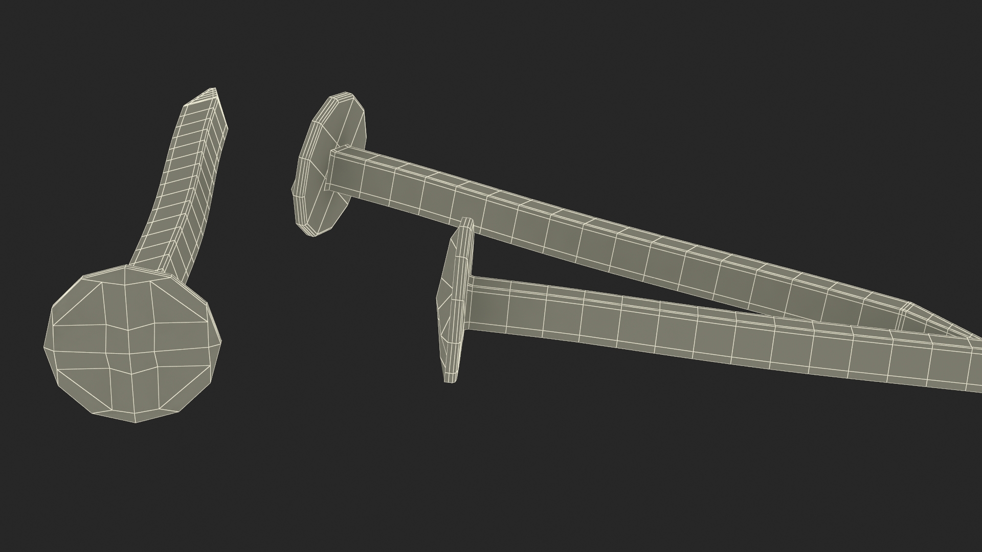 Hardboard Nails Old 3D model