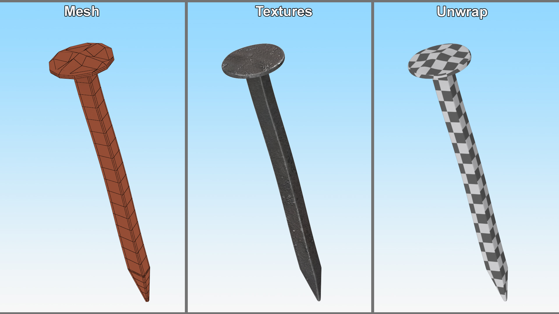 Hardboard Nails Old 3D model