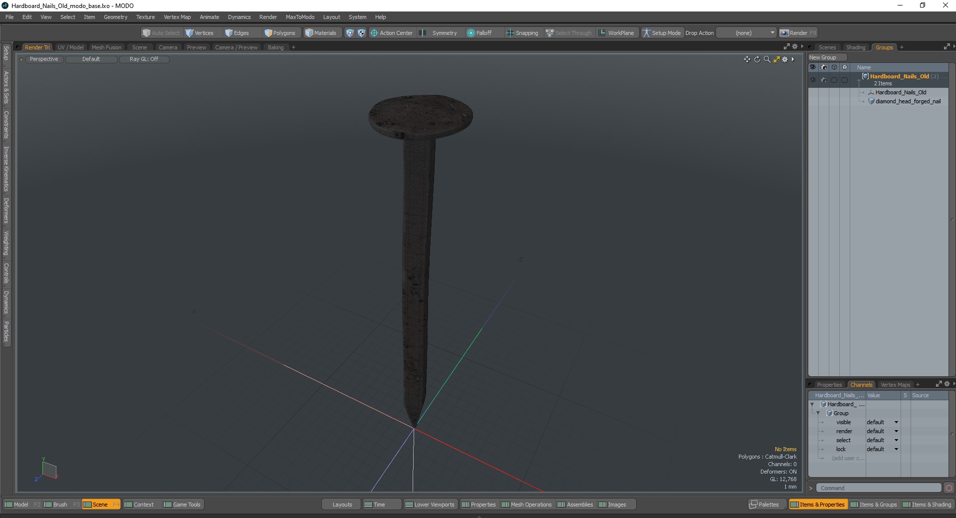 Hardboard Nails Old 3D model
