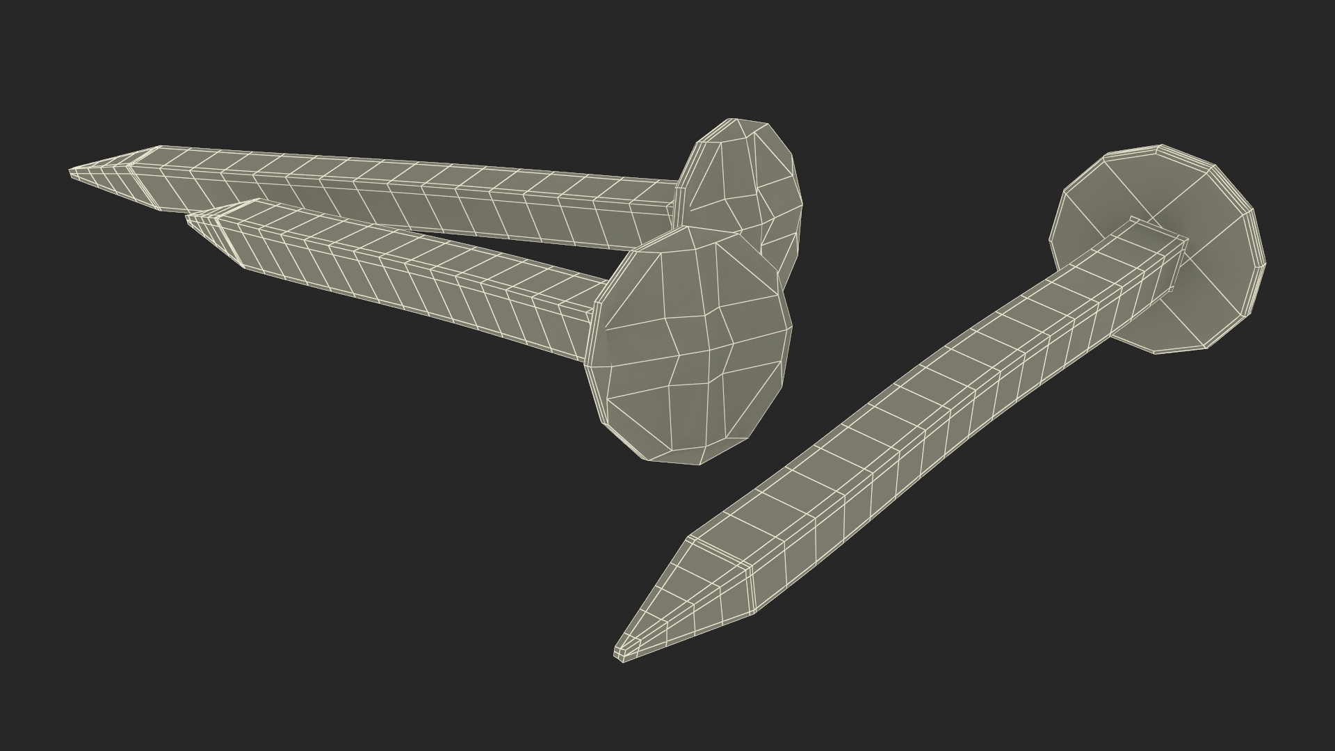 Hardboard Nails Old 3D model