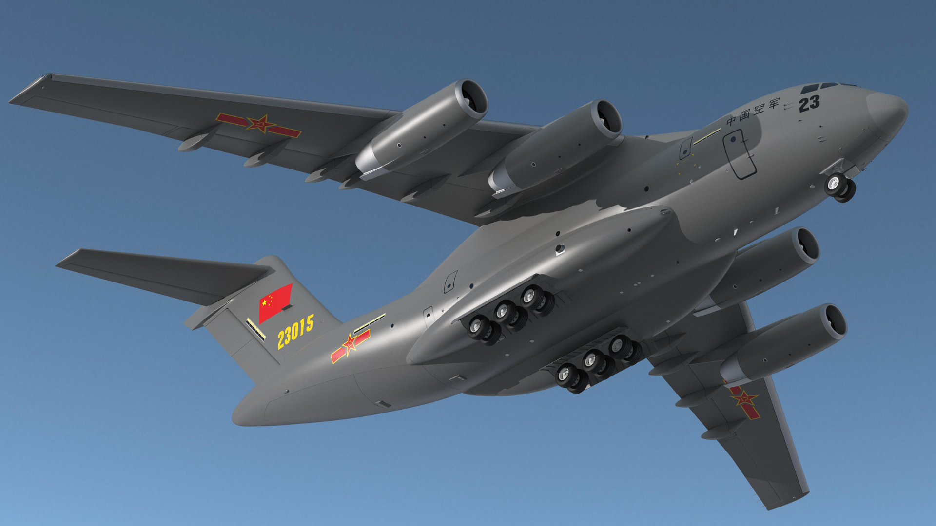Xian Y20 Large Military Transport Aircraft Rigged 3D model