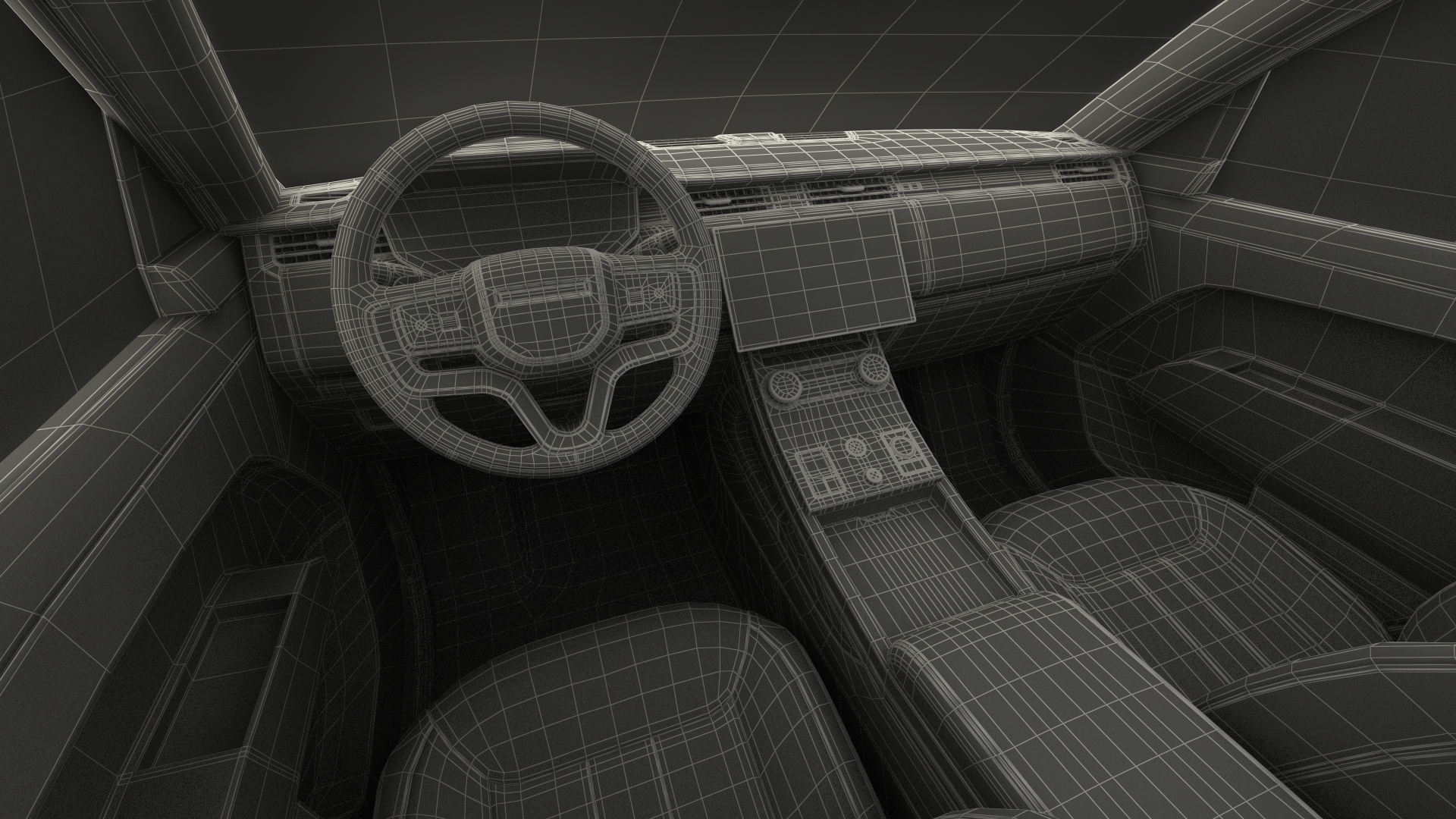 Red Range Rover Sport 2023 Simple Interior 3D