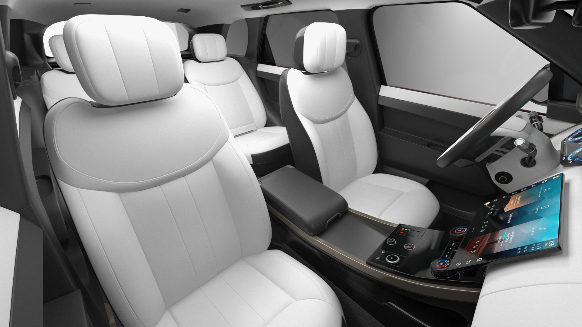 Red Range Rover Sport 2023 Simple Interior 3D