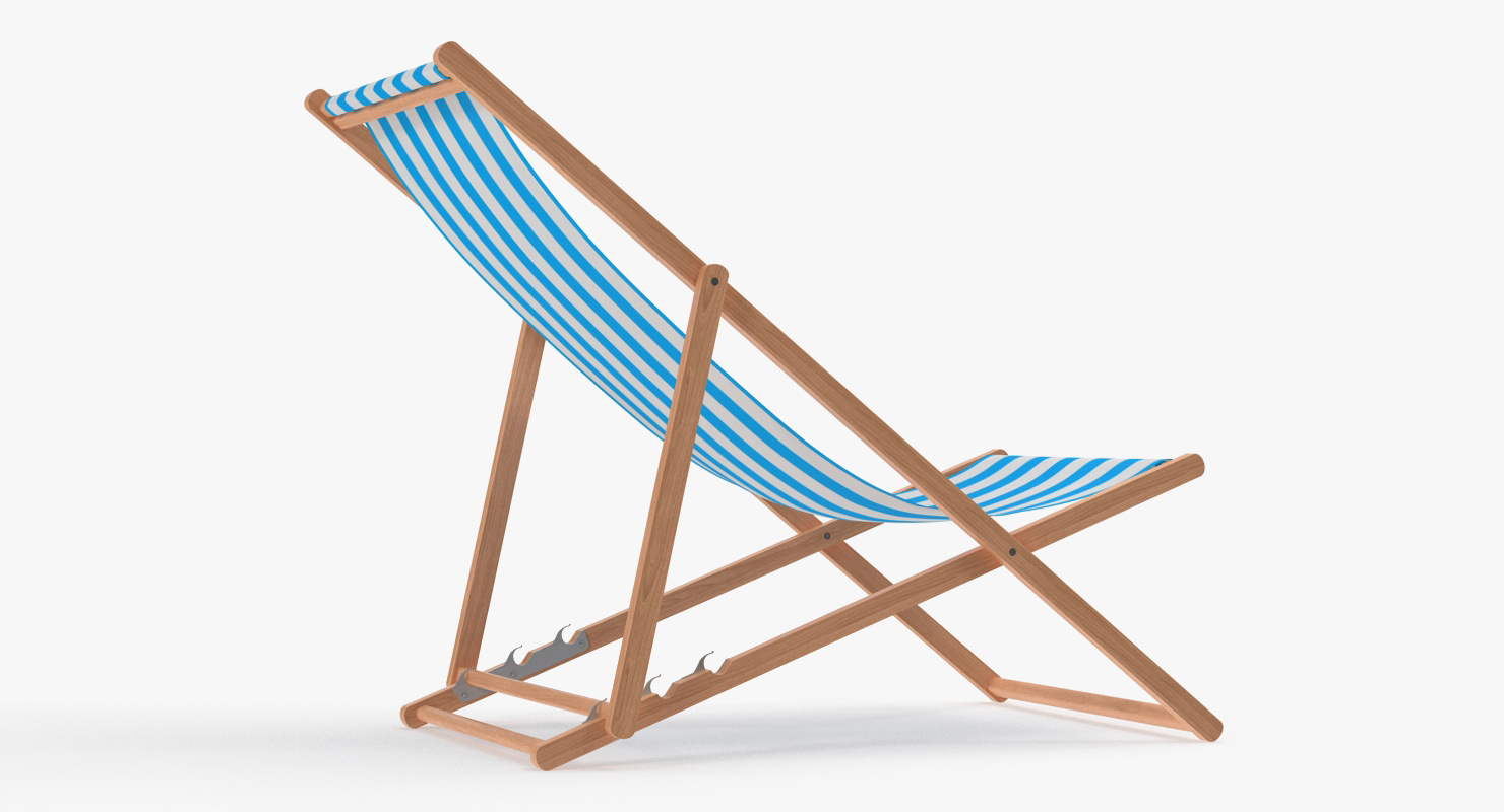 3D Folding Wooden Beach Chair
