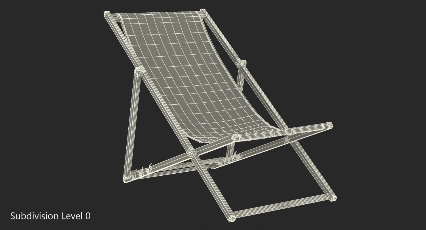 3D Folding Wooden Beach Chair
