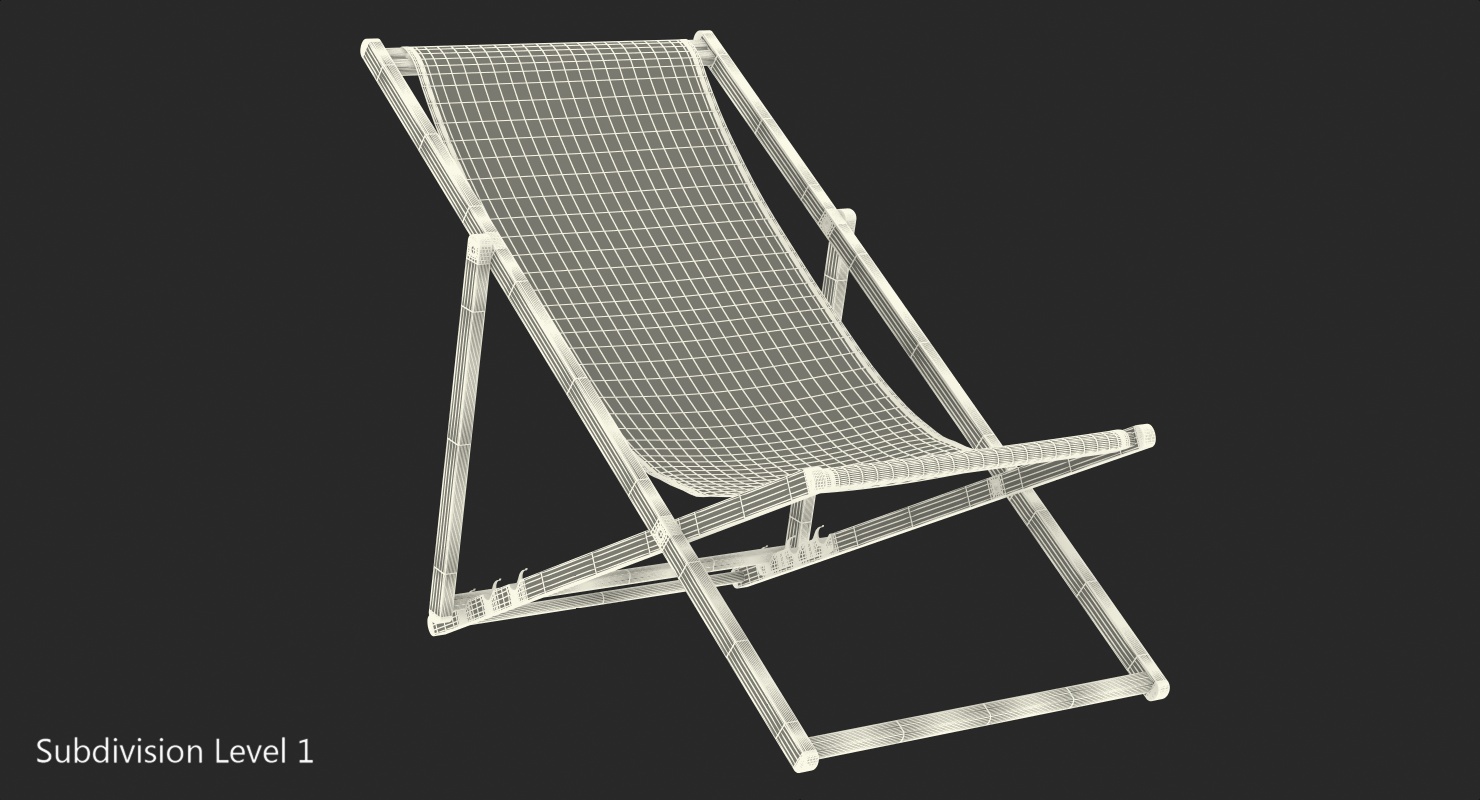 3D Folding Wooden Beach Chair