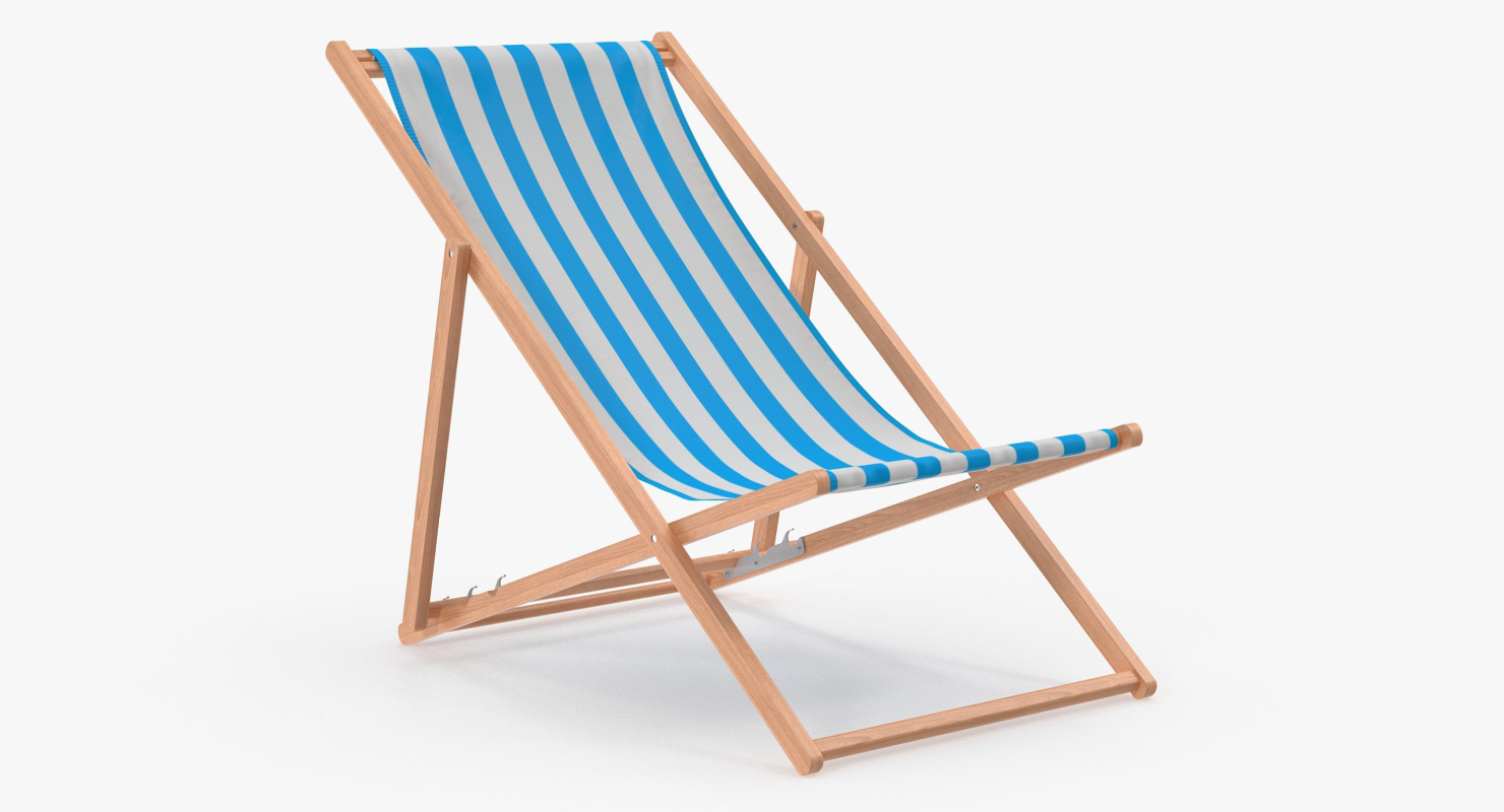 3D Folding Wooden Beach Chair