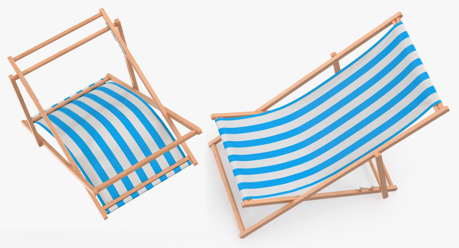 3D Folding Wooden Beach Chair