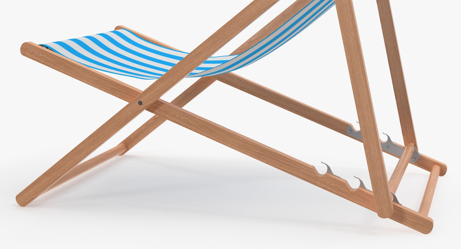 3D Folding Wooden Beach Chair